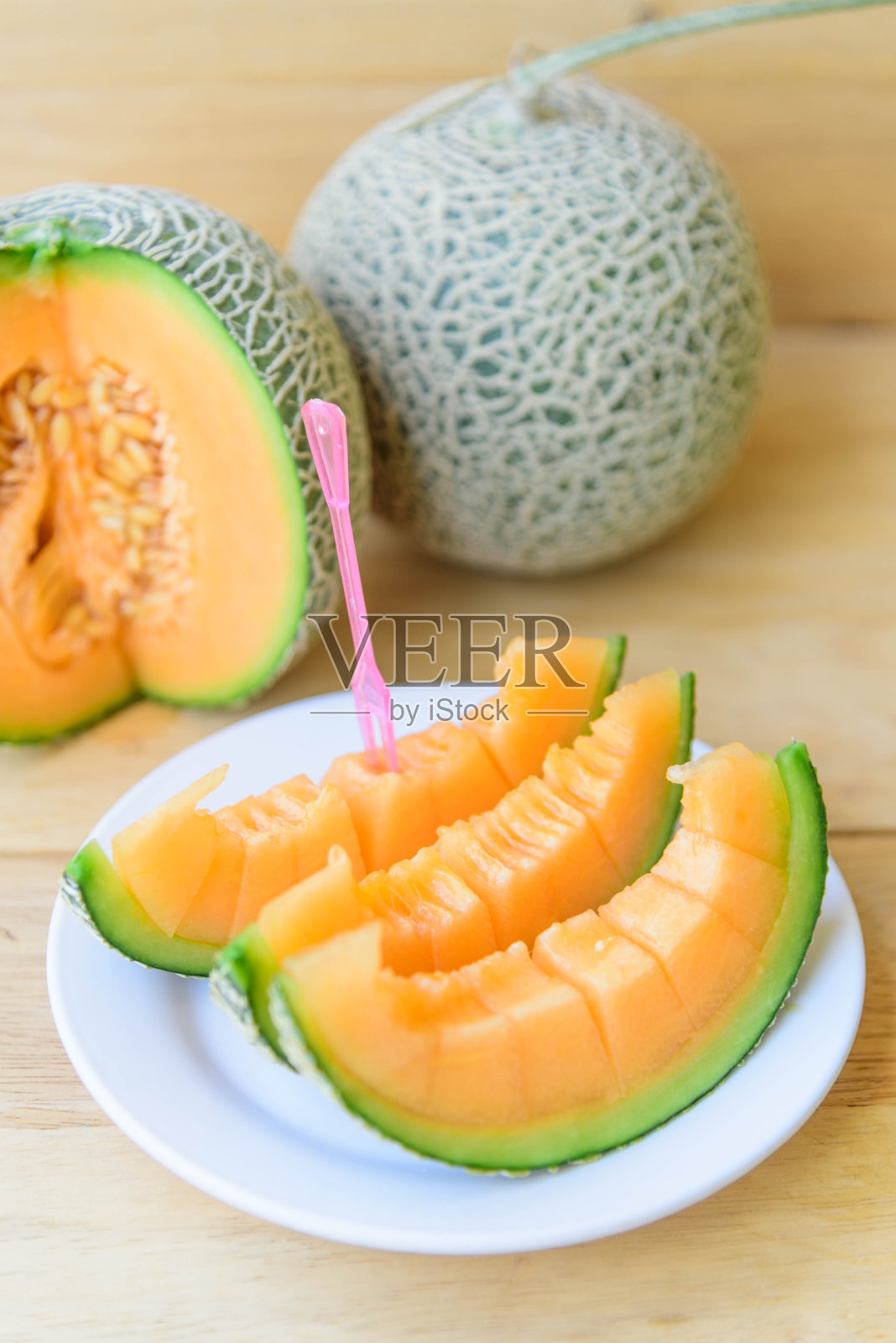 鲜甜瓜盘照片摄影图片