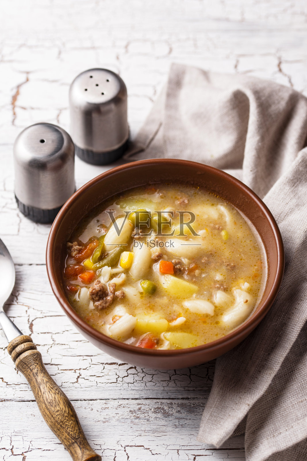 蔬菜肉末汤照片摄影图片