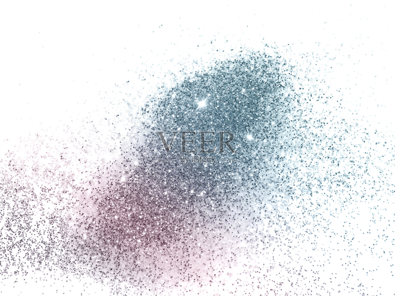 蓝色和粉红色的闪光在白色的背景上照片摄影图片