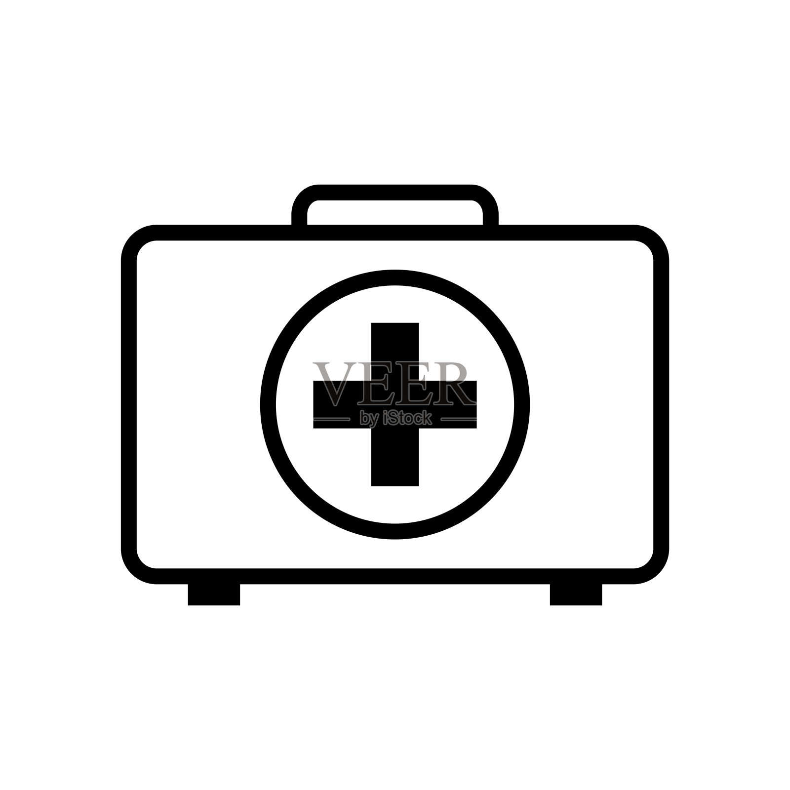 急救箱图标在时尚的平面风格孤立的白色背景插画图片素材