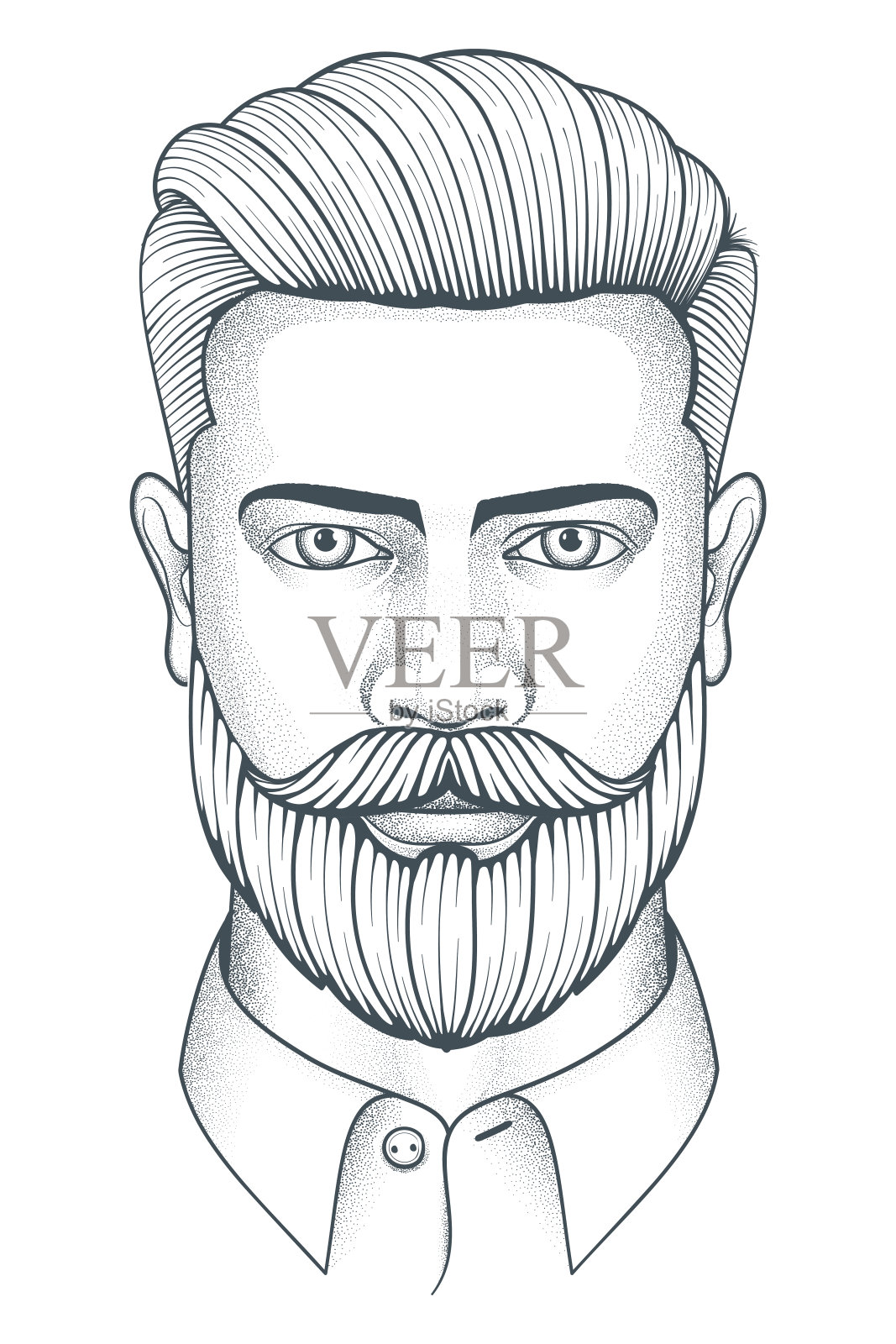 手绘青年人像02插画图片素材