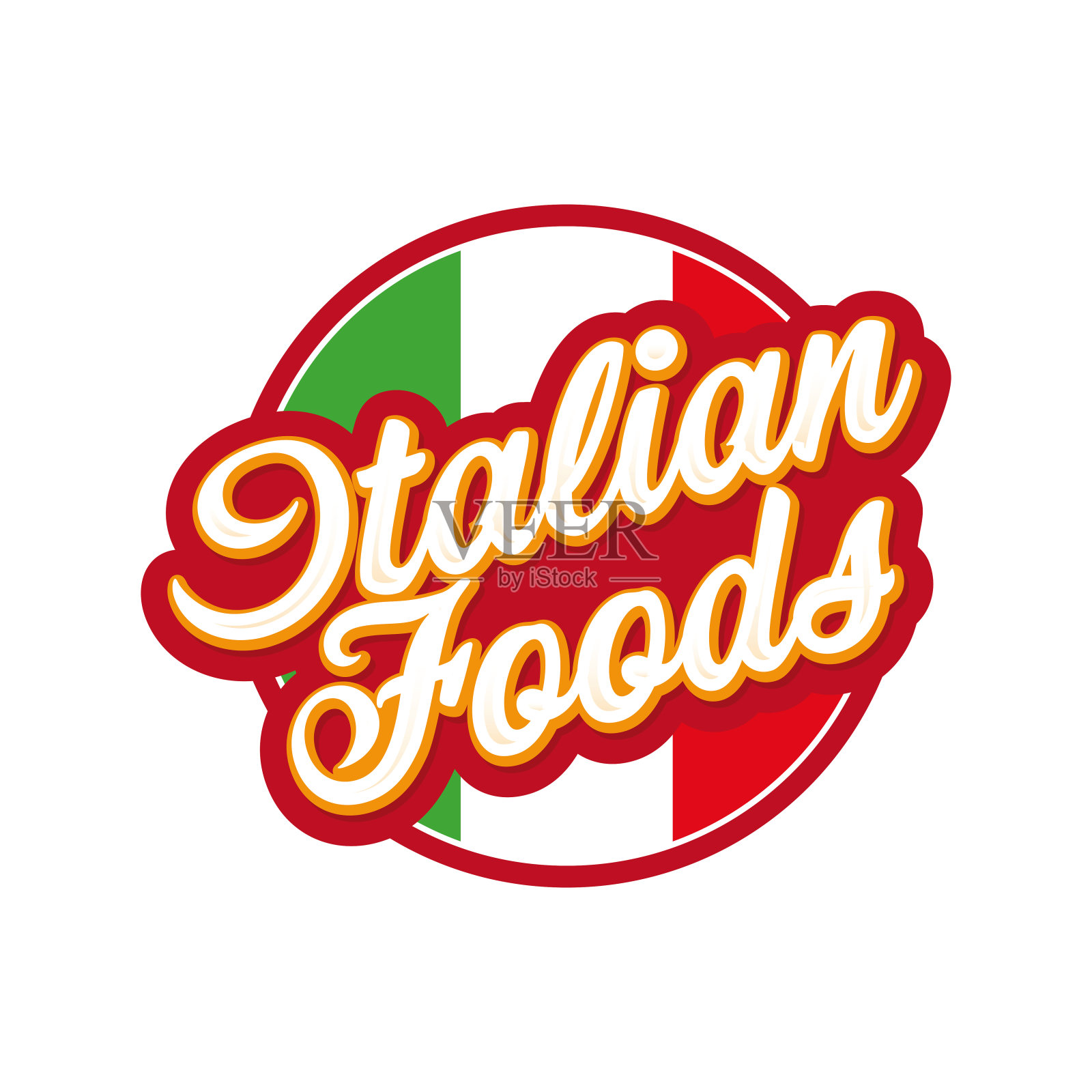 意大利食品标志的字母向量插画图片素材