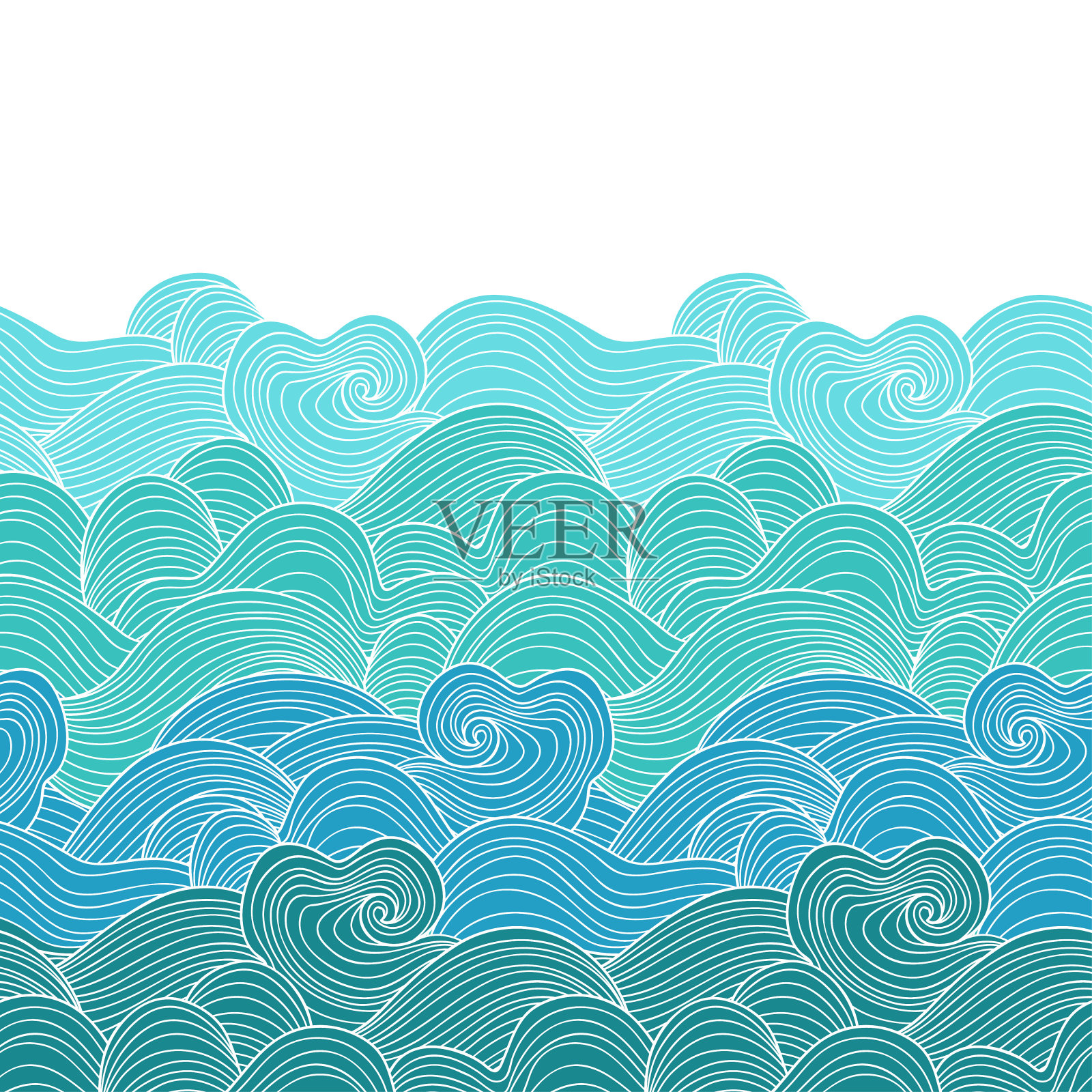 装饰无缝模式。矢量插图与抽象的波浪或沙丘。线性装饰。插画图片素材