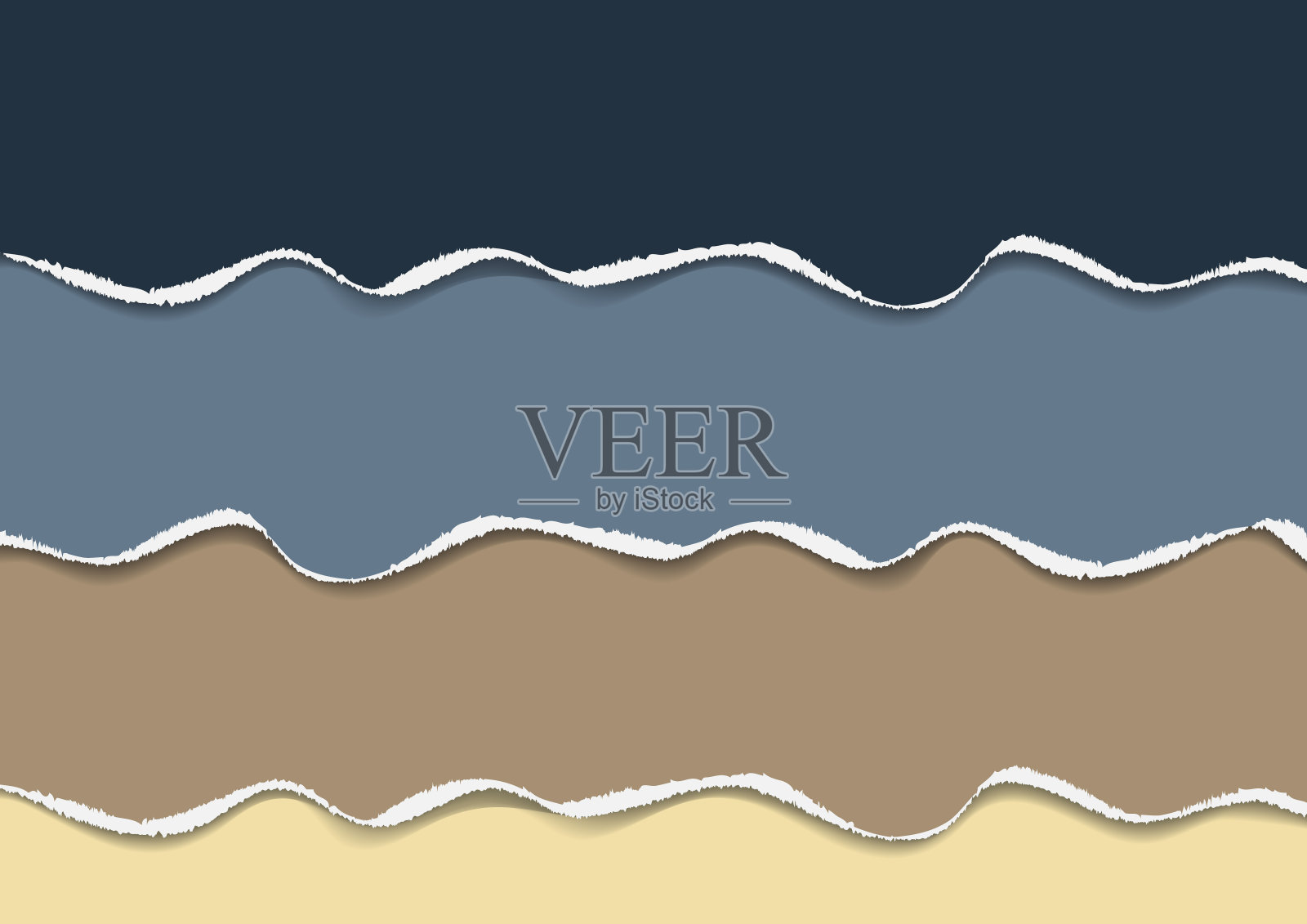 明亮的背景彩色纸片撕裂周围的边缘。创造性的抽象的波浪。模板为您的设计。插画图片素材