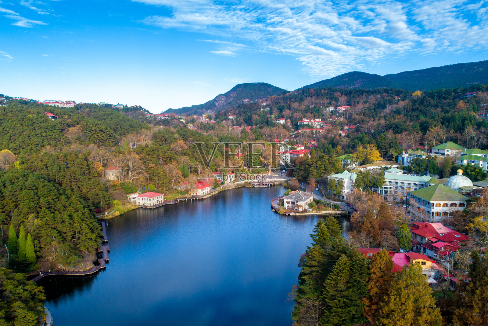 秋庐山航拍照片摄影图片