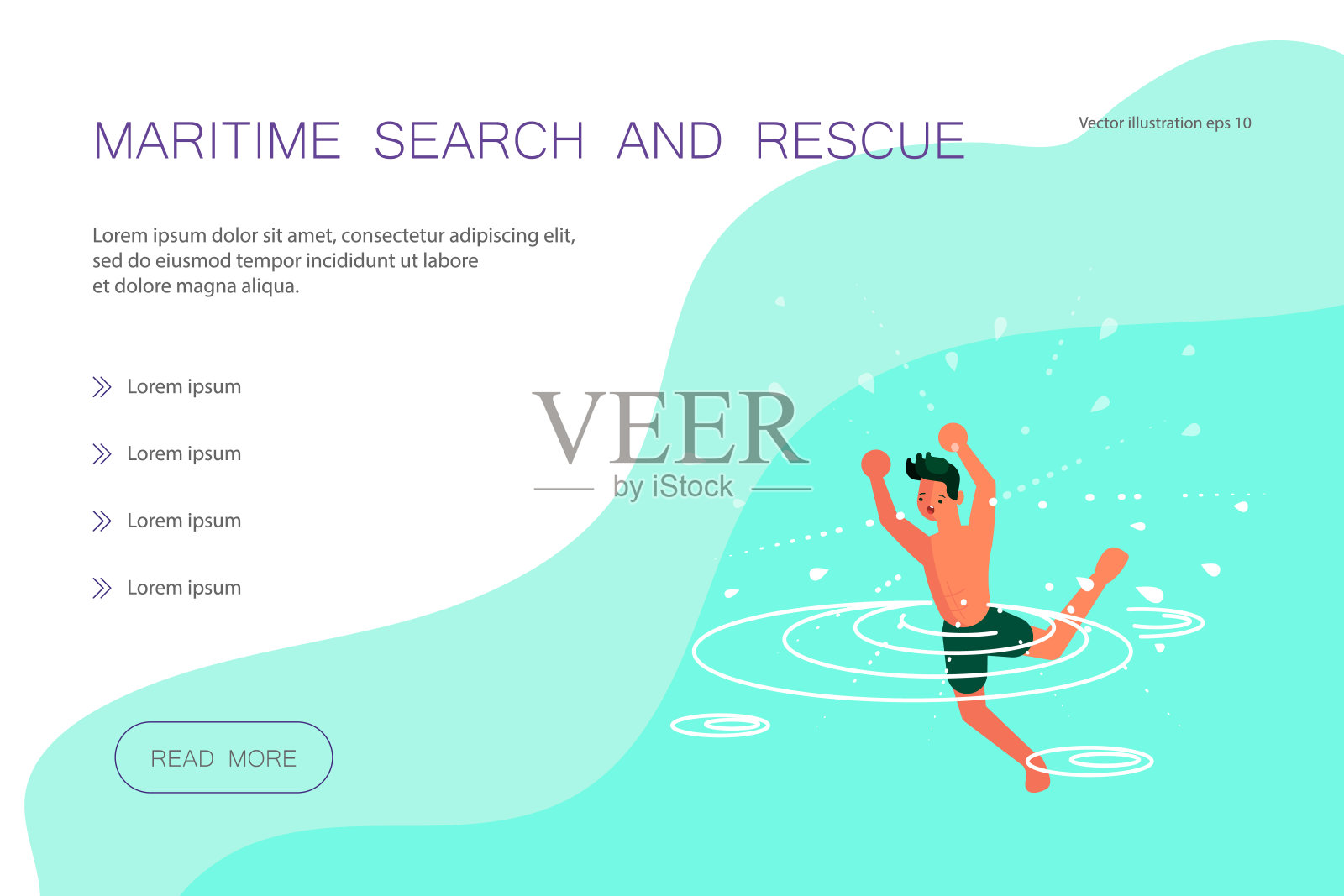 海上搜救插画图片素材