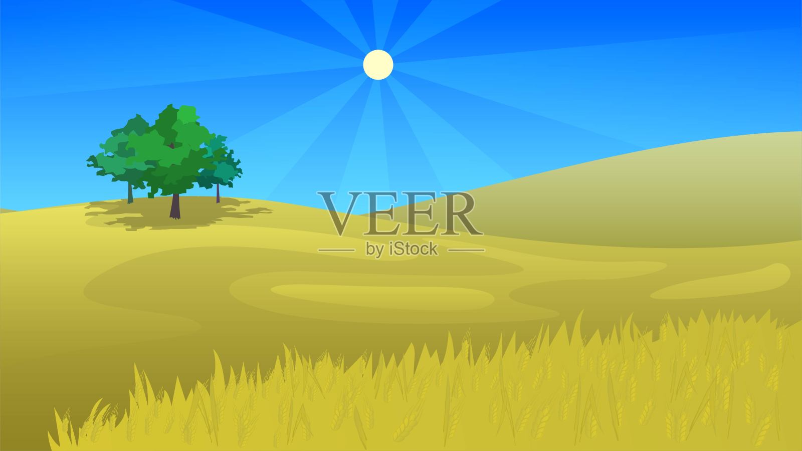 麦田插画图片素材