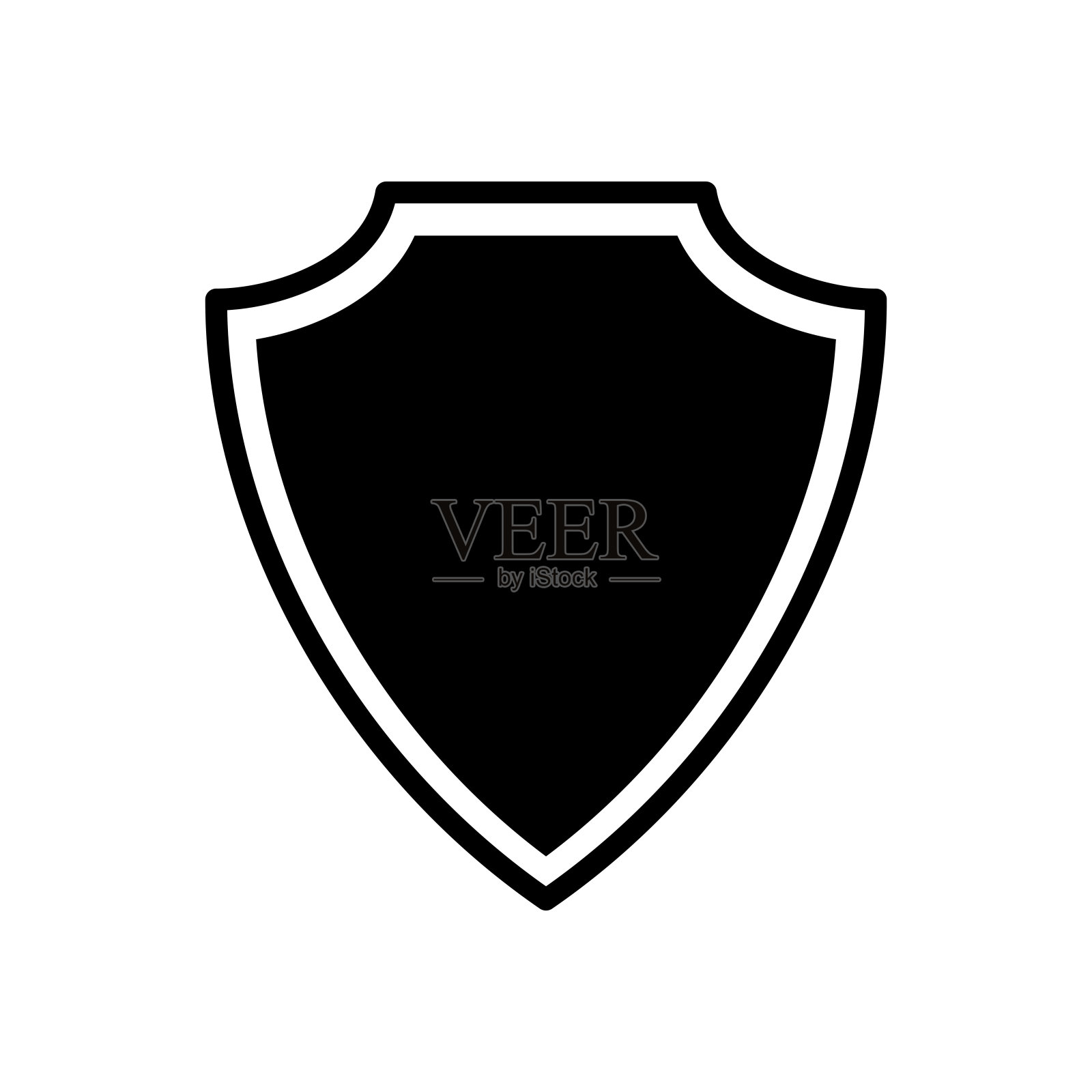 盾牌图标在时尚的平面风格孤立插画图片素材