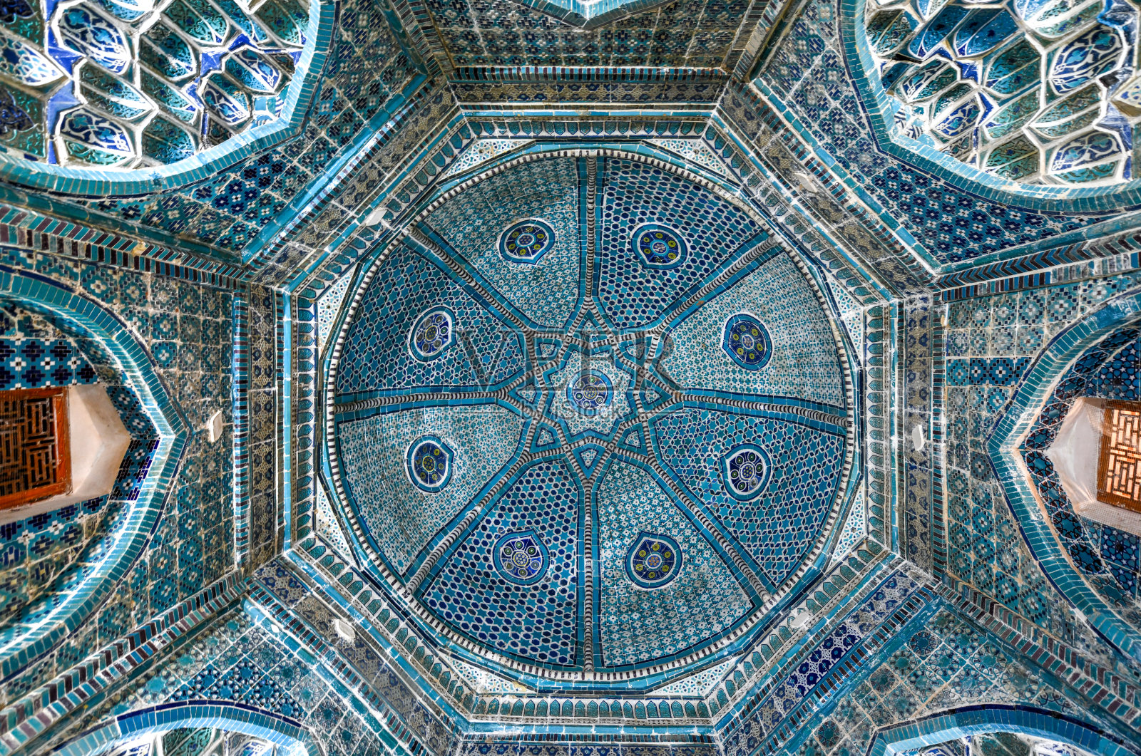 Shah-i-Zinda -撒马尔罕,乌兹别克斯坦照片摄影图片