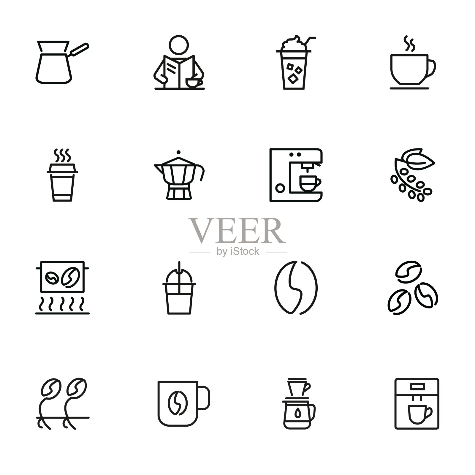 咖啡线图标集图标素材