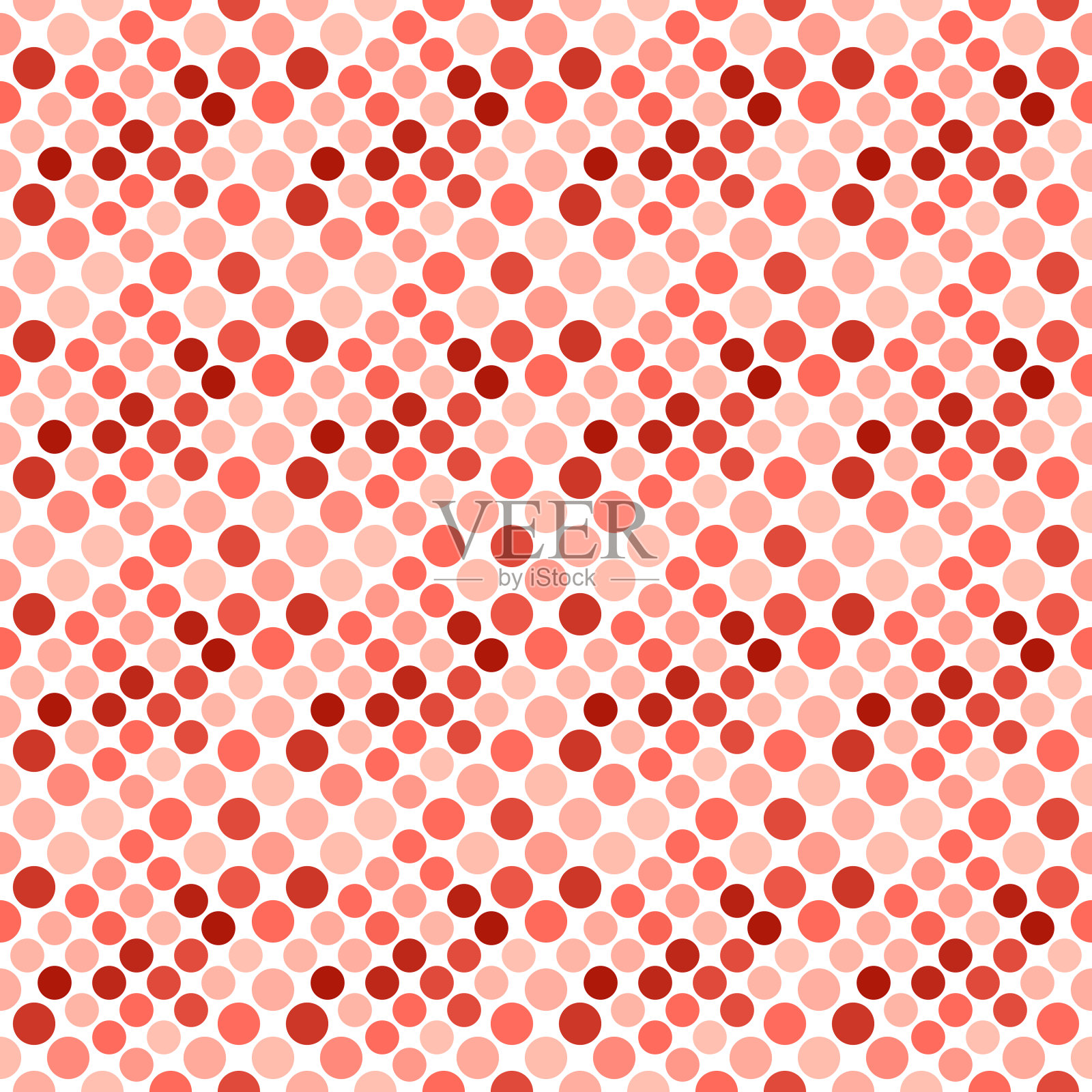 摘要无缝圆图案背景-红色矢量设计插画图片素材