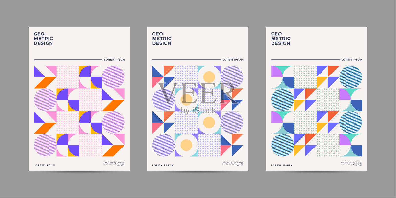 复古几何封面设计模板插画图片素材