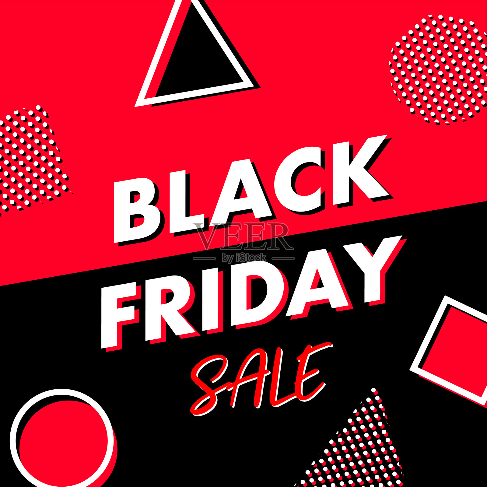 黑色星期五传单旗帜几何海报模板矢量插图提供假日设计元素图片