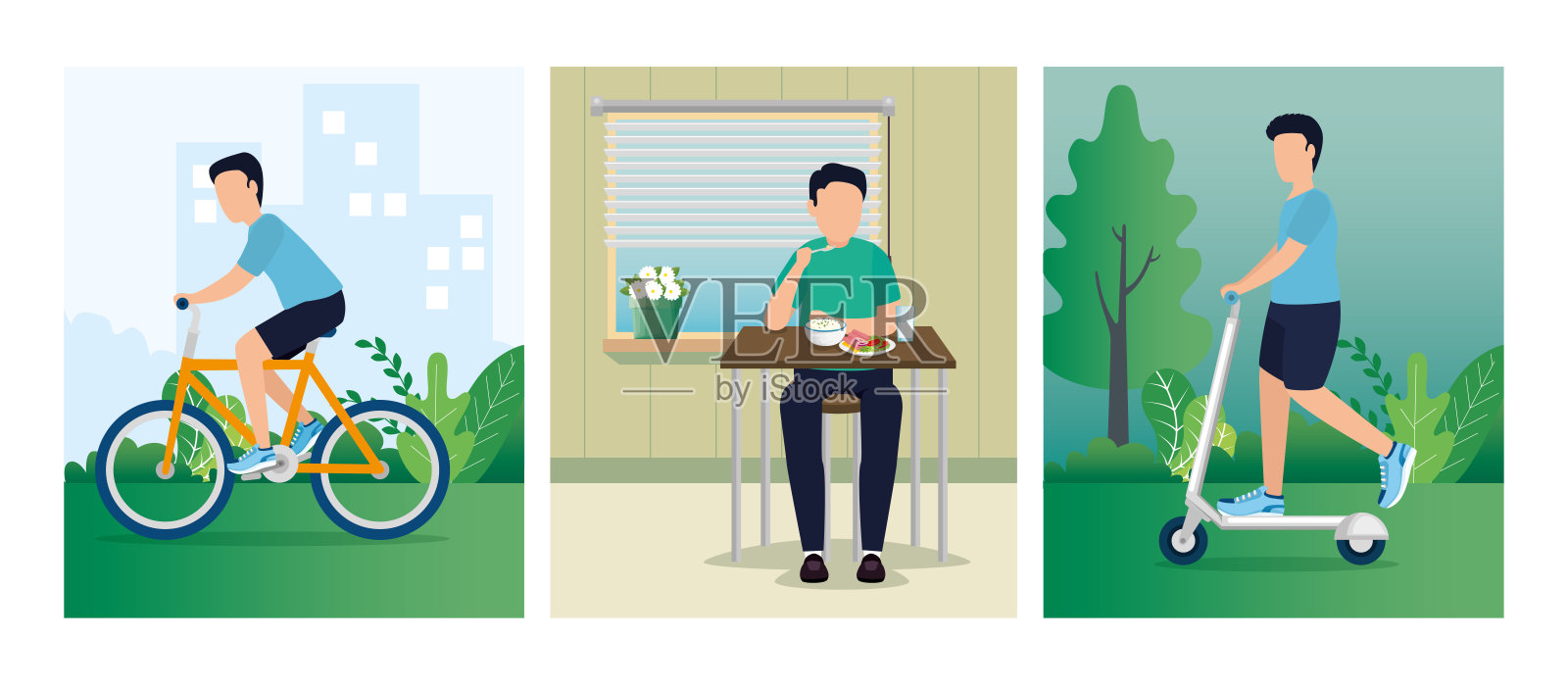 设定场景健康的生活方式化身角色插画图片素材