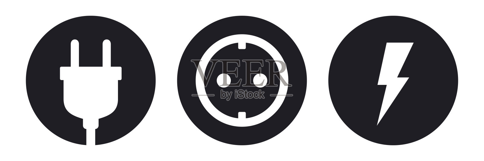 电源插座插座电源插头按钮矢量插图图标插画图片素材