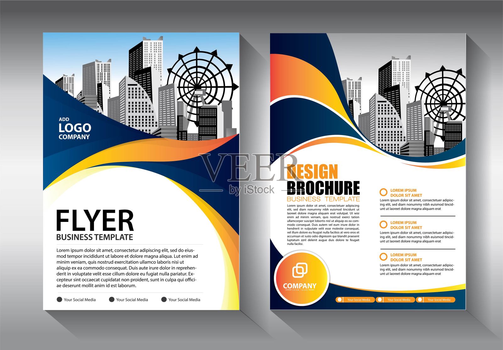 宣传册设计,涵盖现代布局,年度报告,海报,传单A4彩色三角形,几何形状的科技,科学,市场与灯光背景插画图片素材