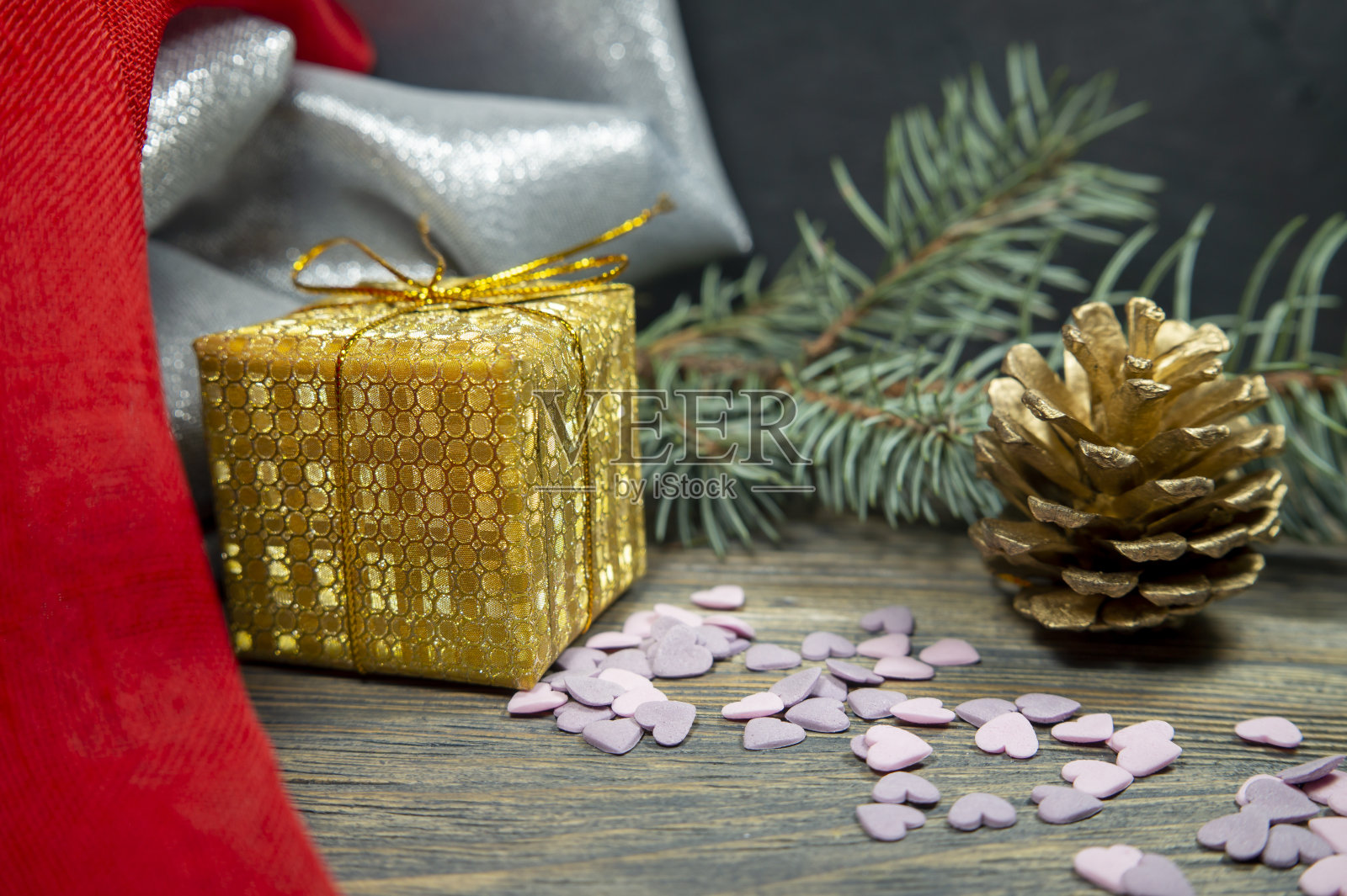 圣诞背景金灿灿照片摄影图片