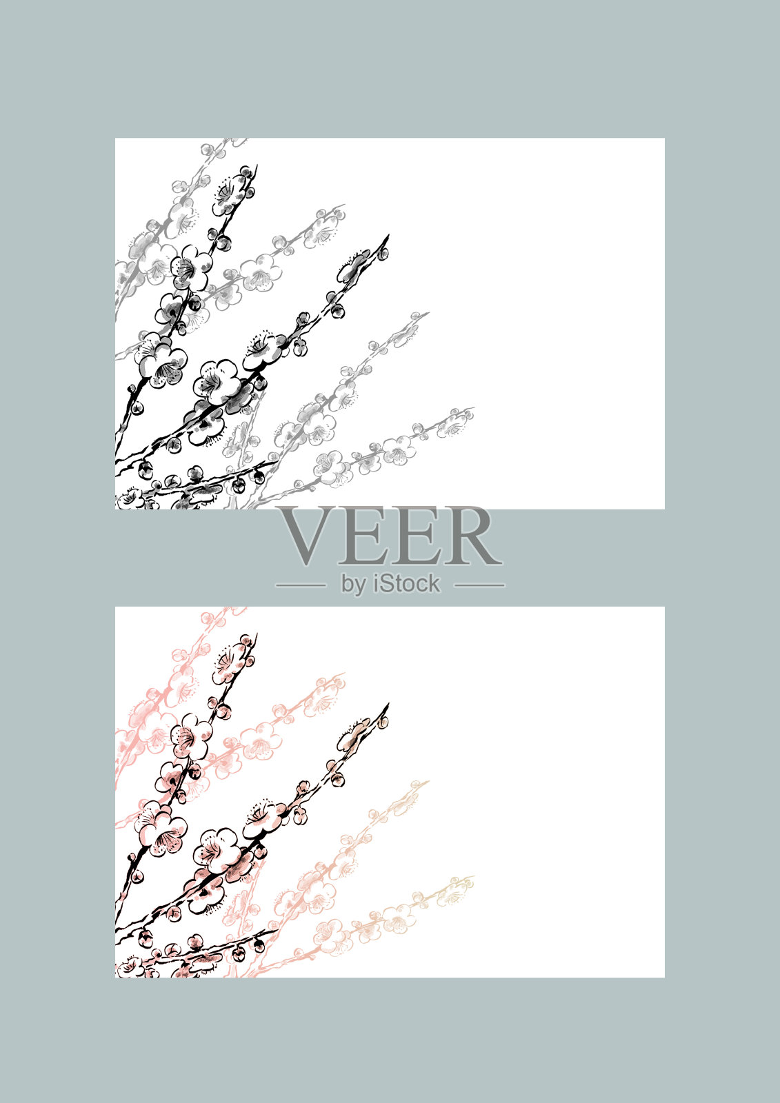 梅花迎新年插画图片素材