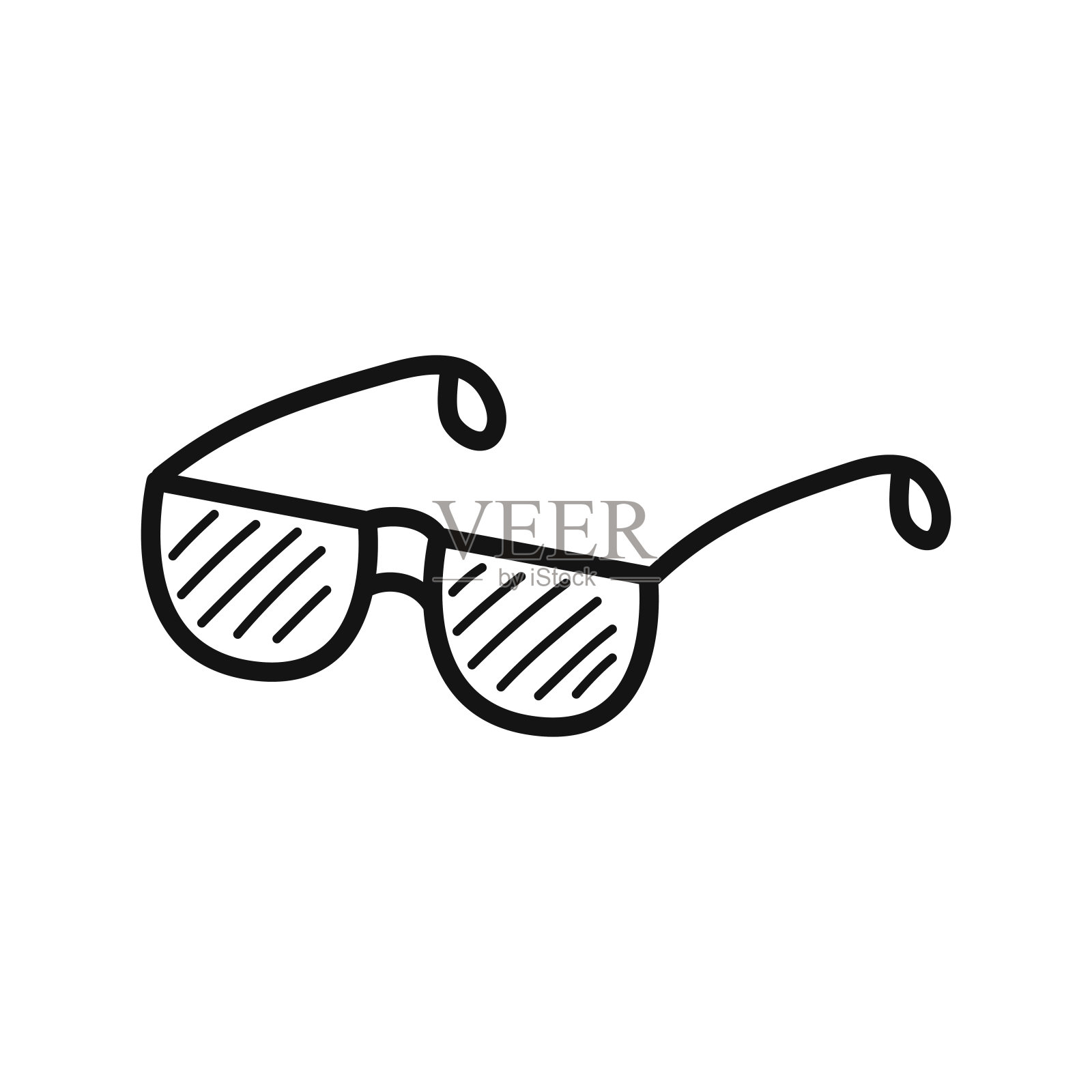 手绘太阳镜孤立在一个白色。矢量插图。插画图片素材