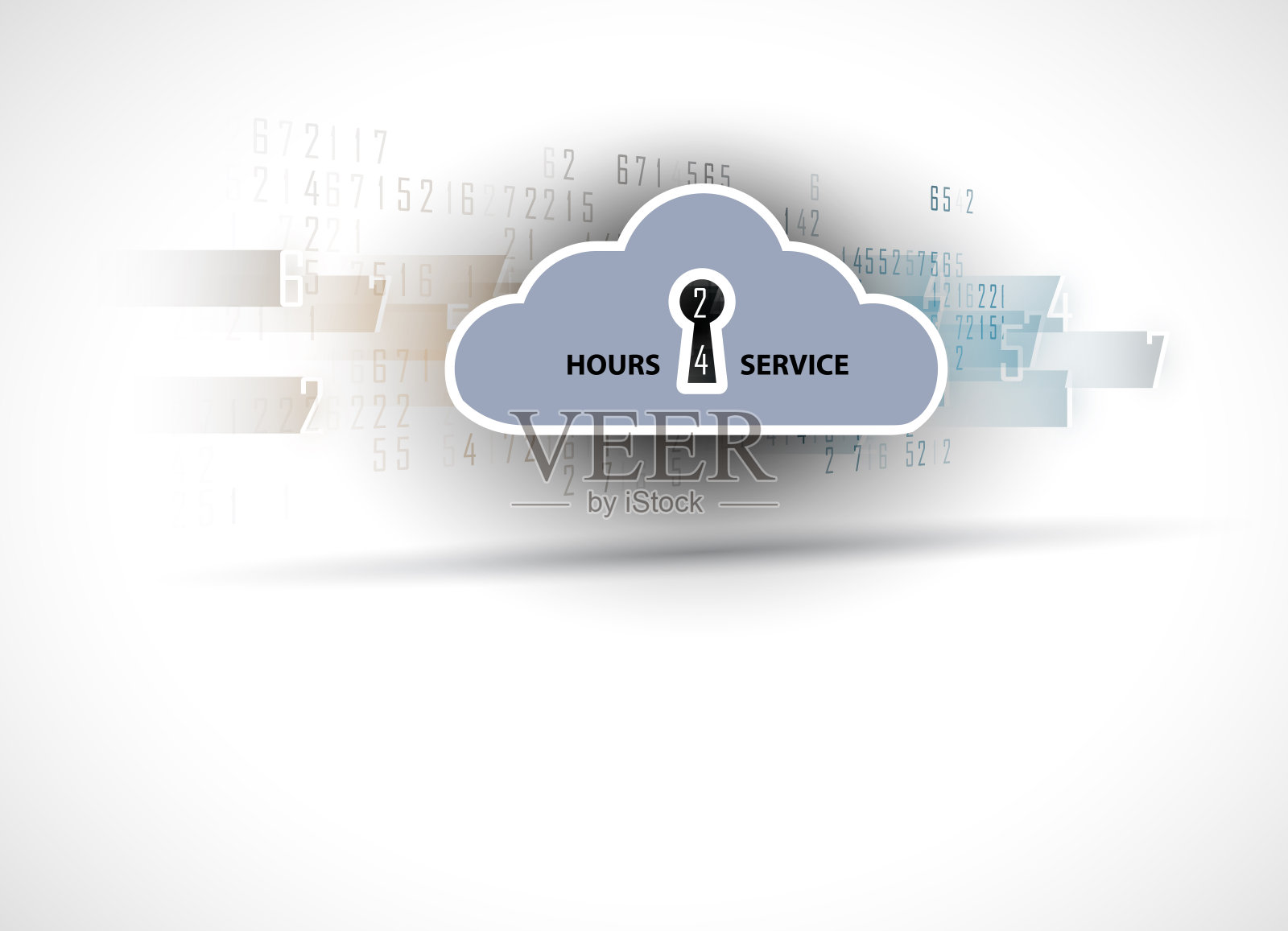 现代的云技术。综合数字网络概念插画图片素材