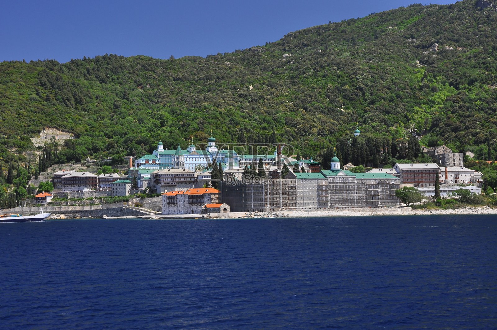 阿陀斯——希腊的圣山,有古老的修道院照片摄影图片