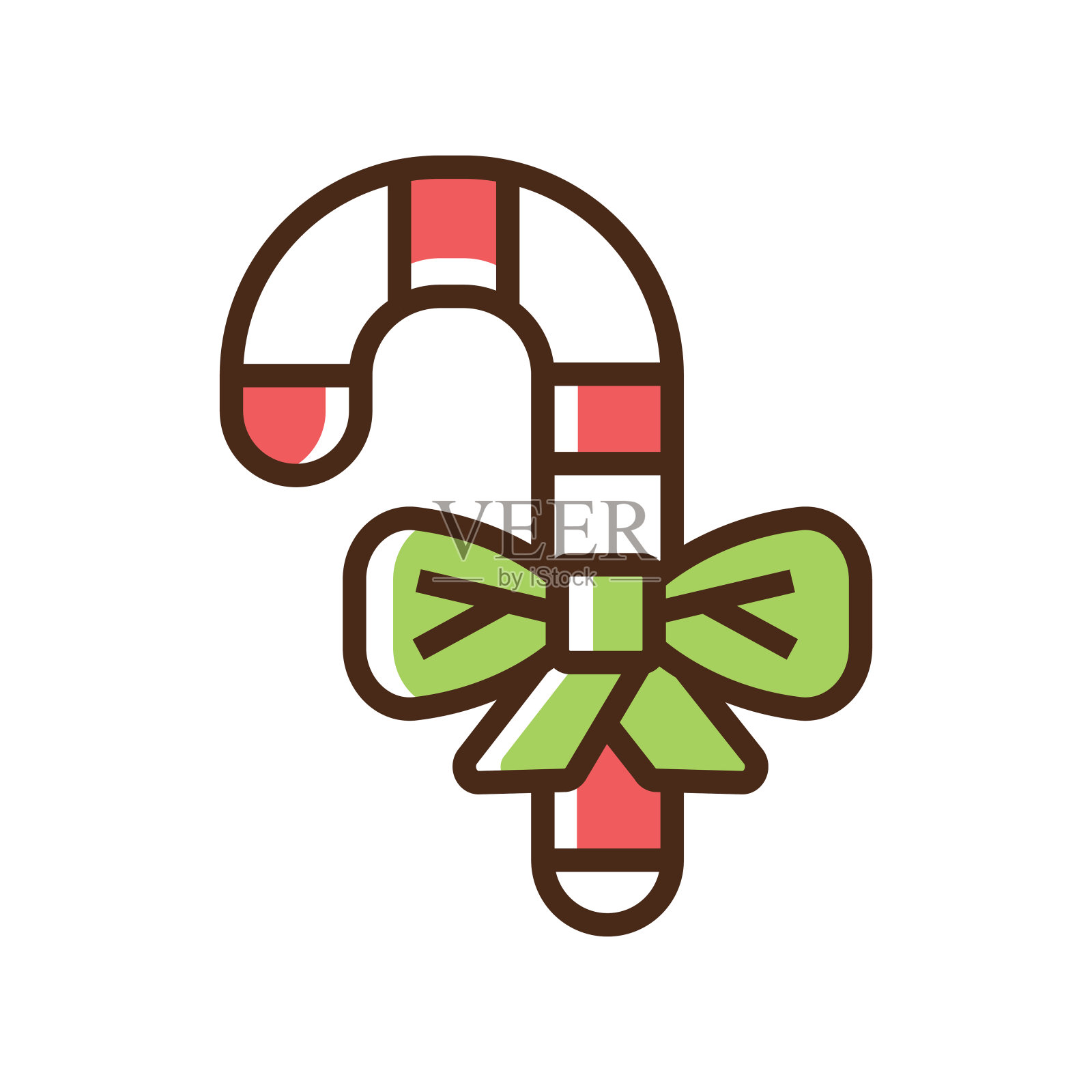 彩色图标棒棒糖与蝴蝶结插画图片素材