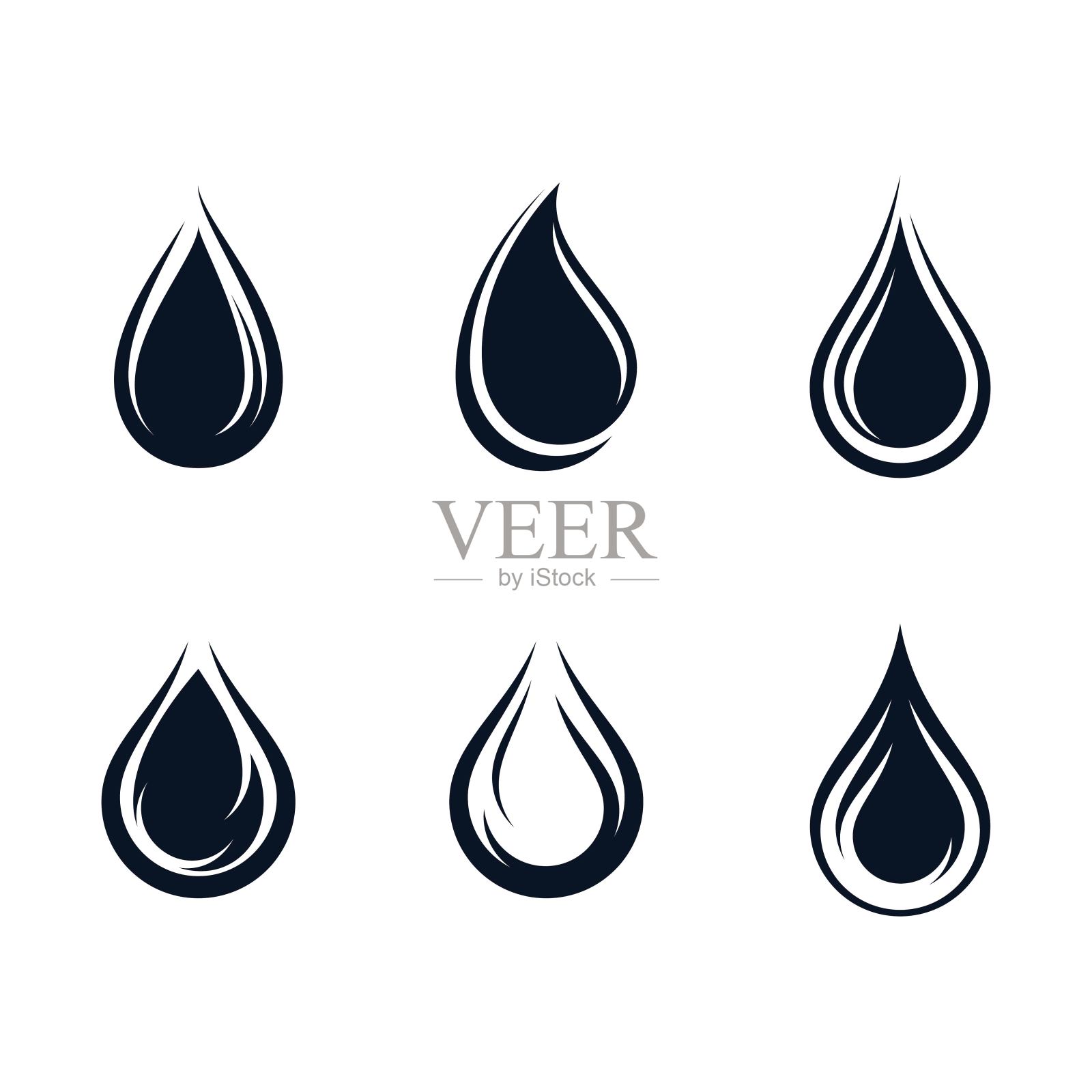 油滴图标矢量插图图标素材