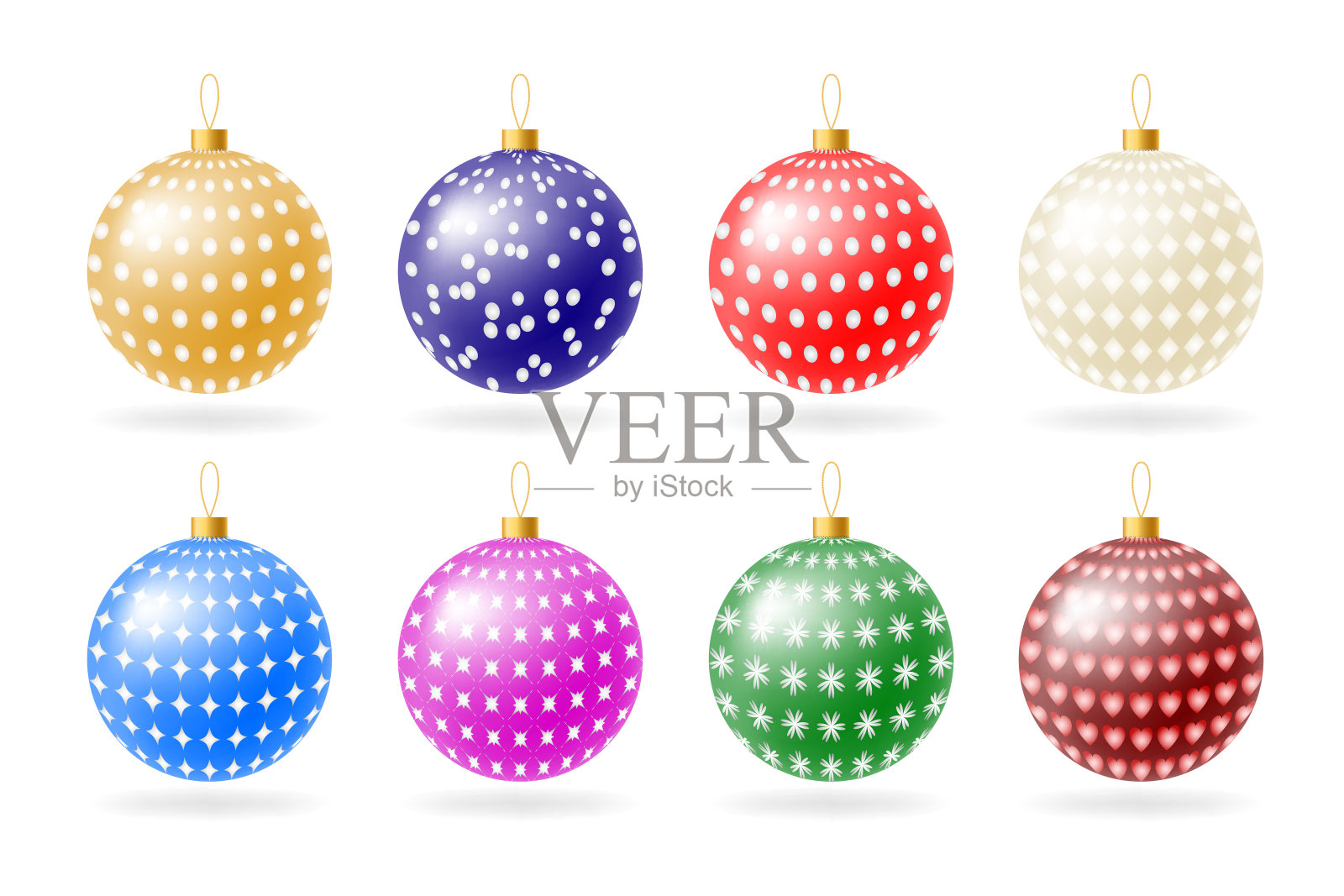 装饰华丽的圣诞球插画图片素材