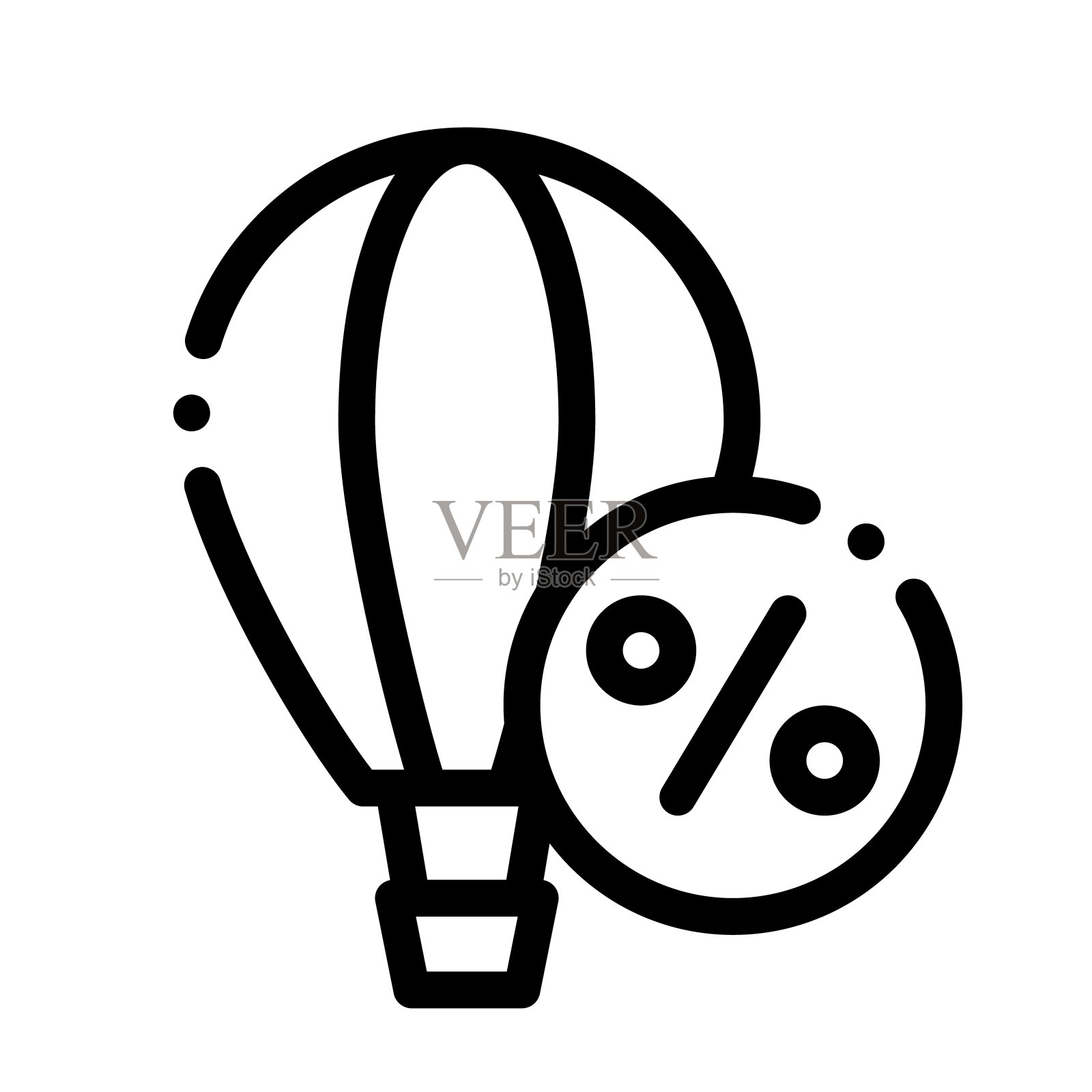 旅行气球图标矢量轮廓插图插画图片素材