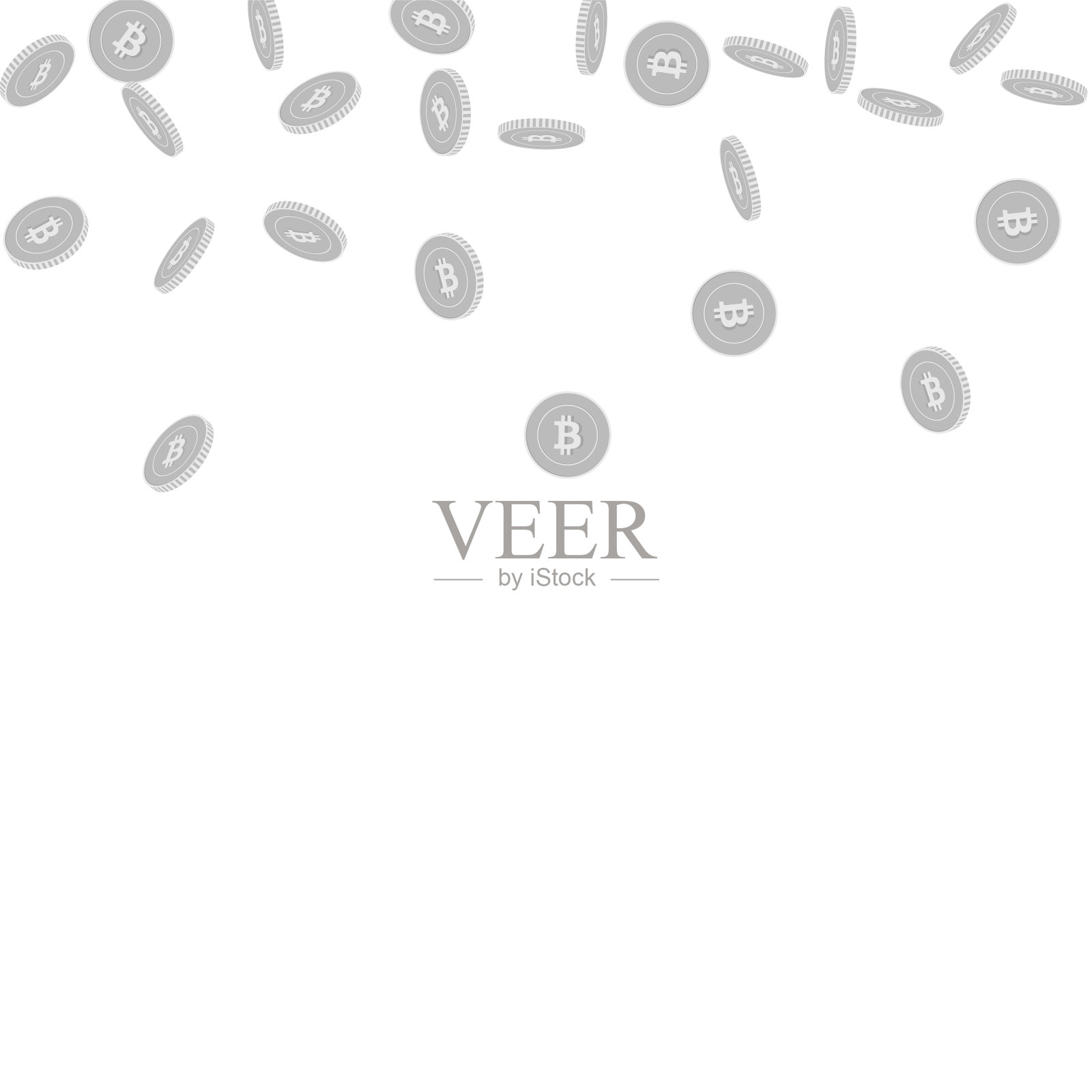 比特币,互联网货币硬币下跌。Scattere插画图片素材