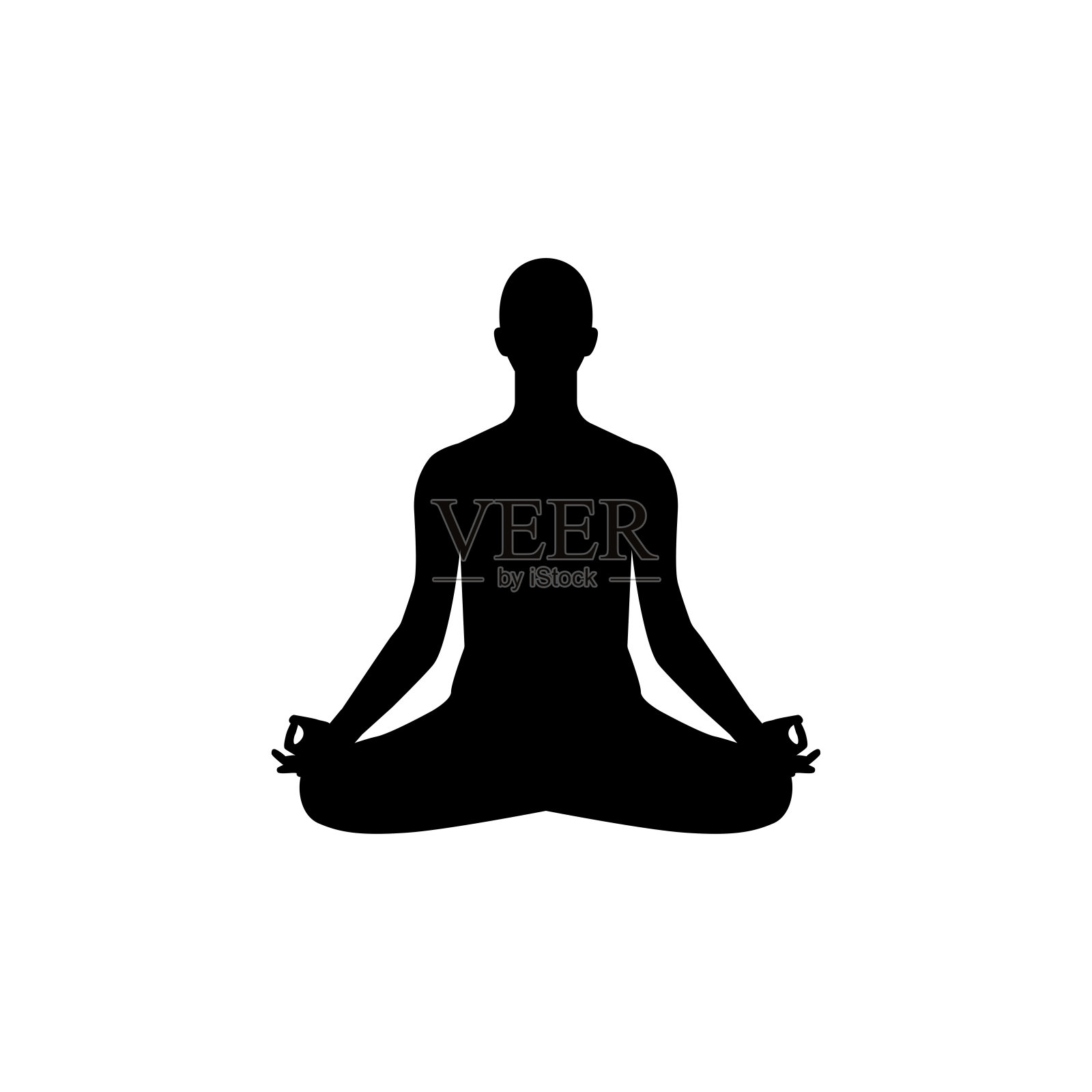 人坐在莲花姿势,冥想。矢量图插画图片素材