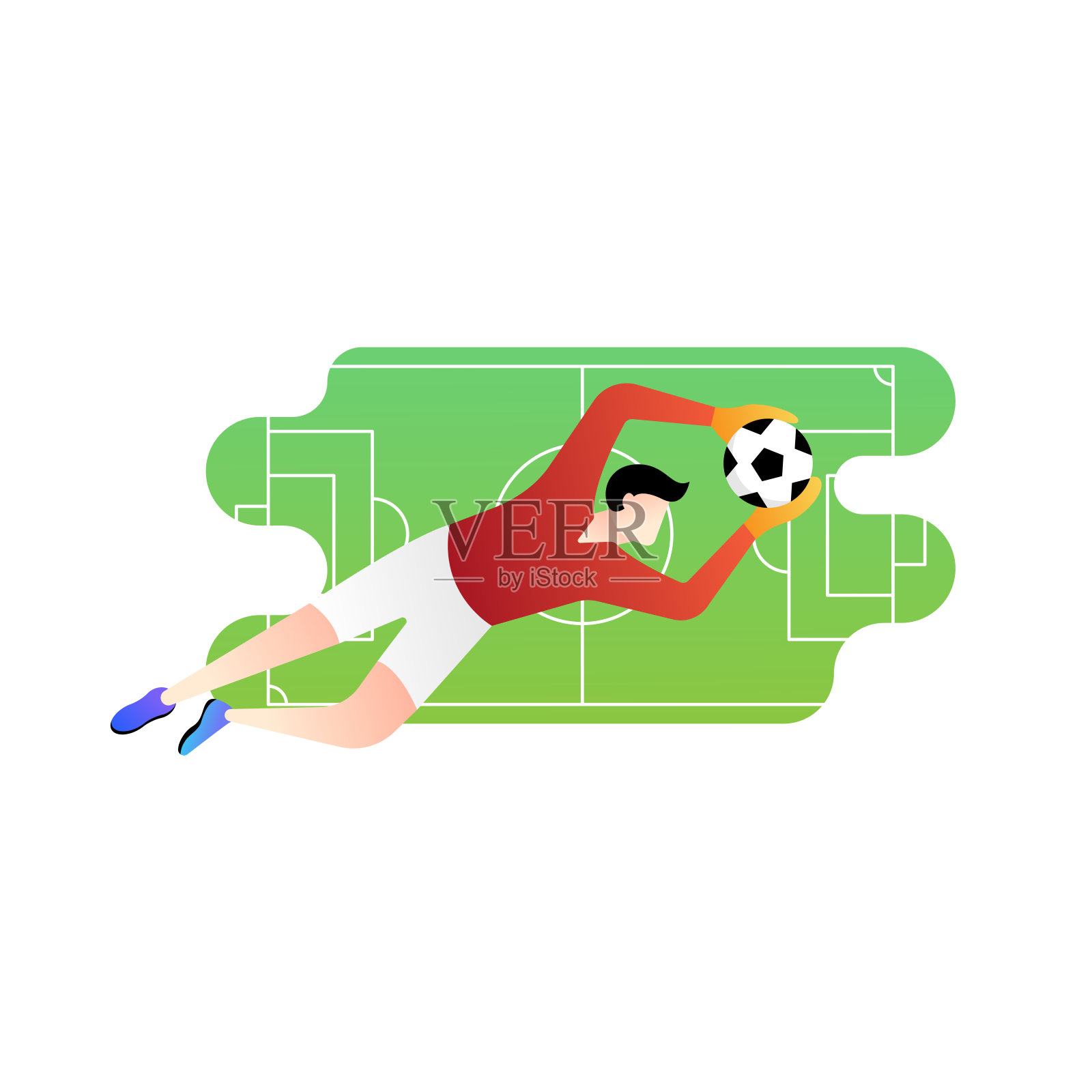 足球或足球运动员矢量插图。插画图片素材