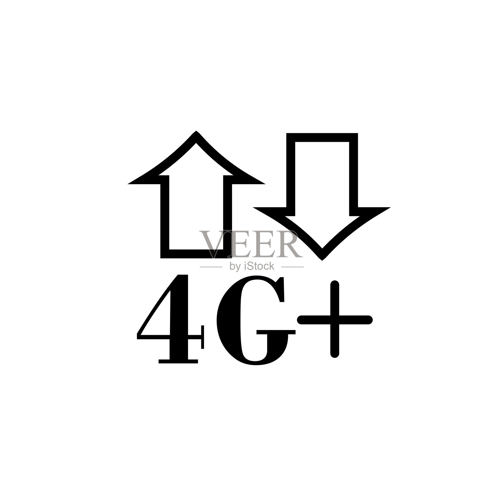 第四代网络+和互联网连接标志插画图片素材