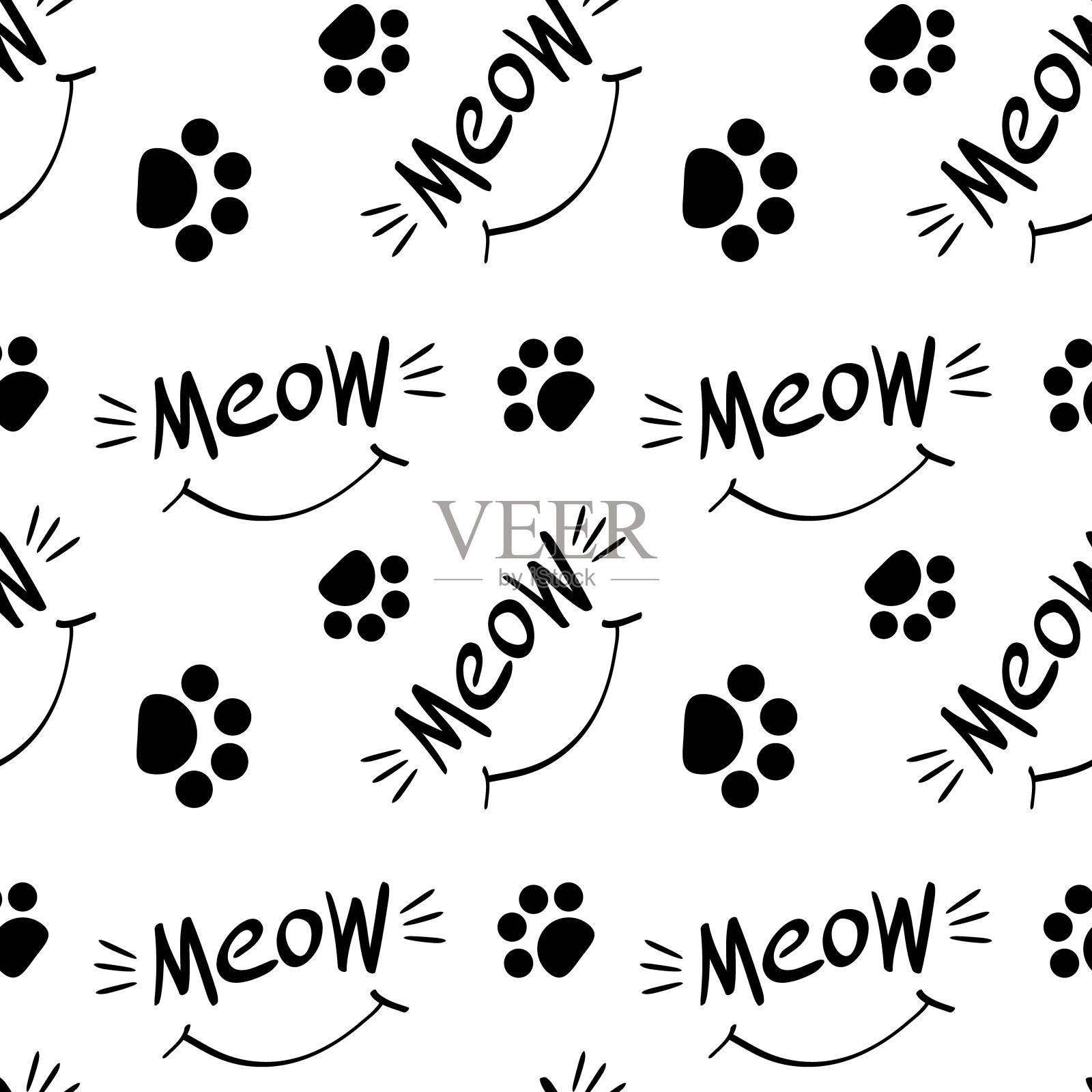 无缝图案与字母插画图片素材