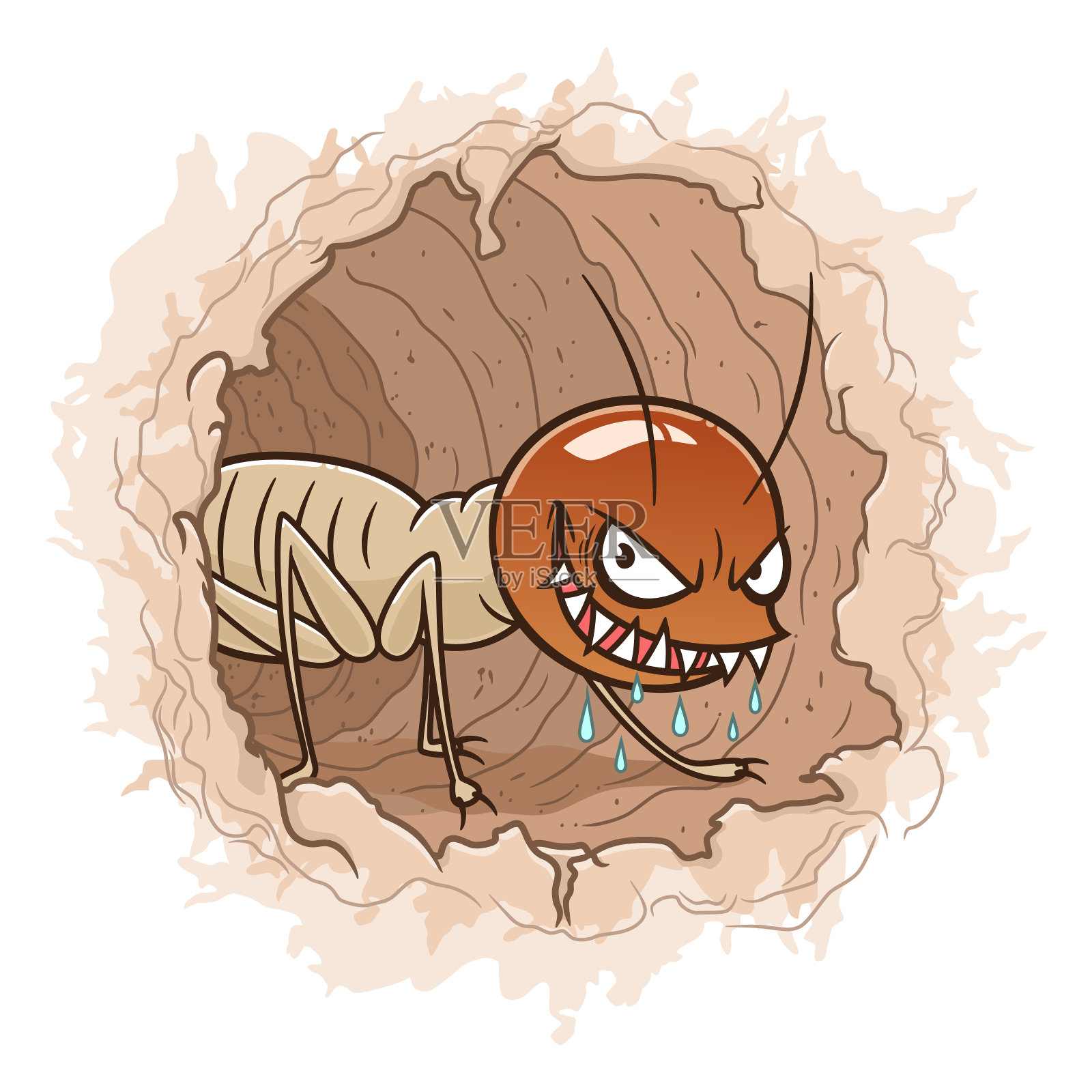 洞里有白蚁插画图片素材