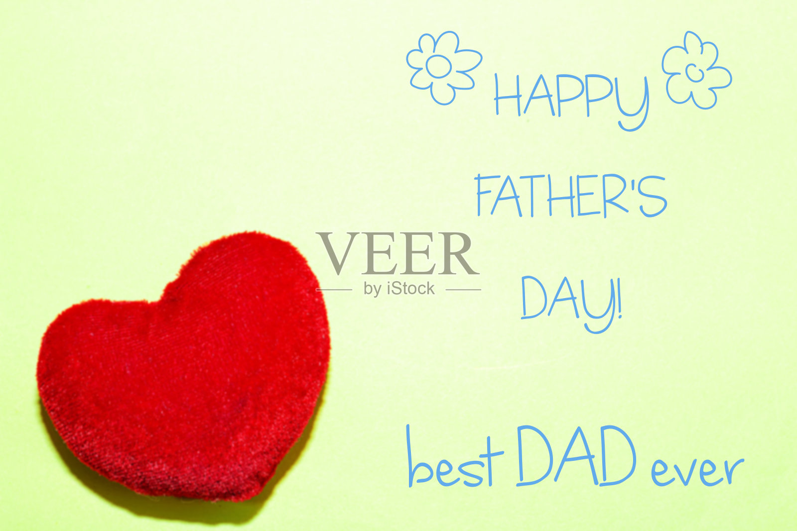 带有小红心的父亲节祝福语照片摄影图片