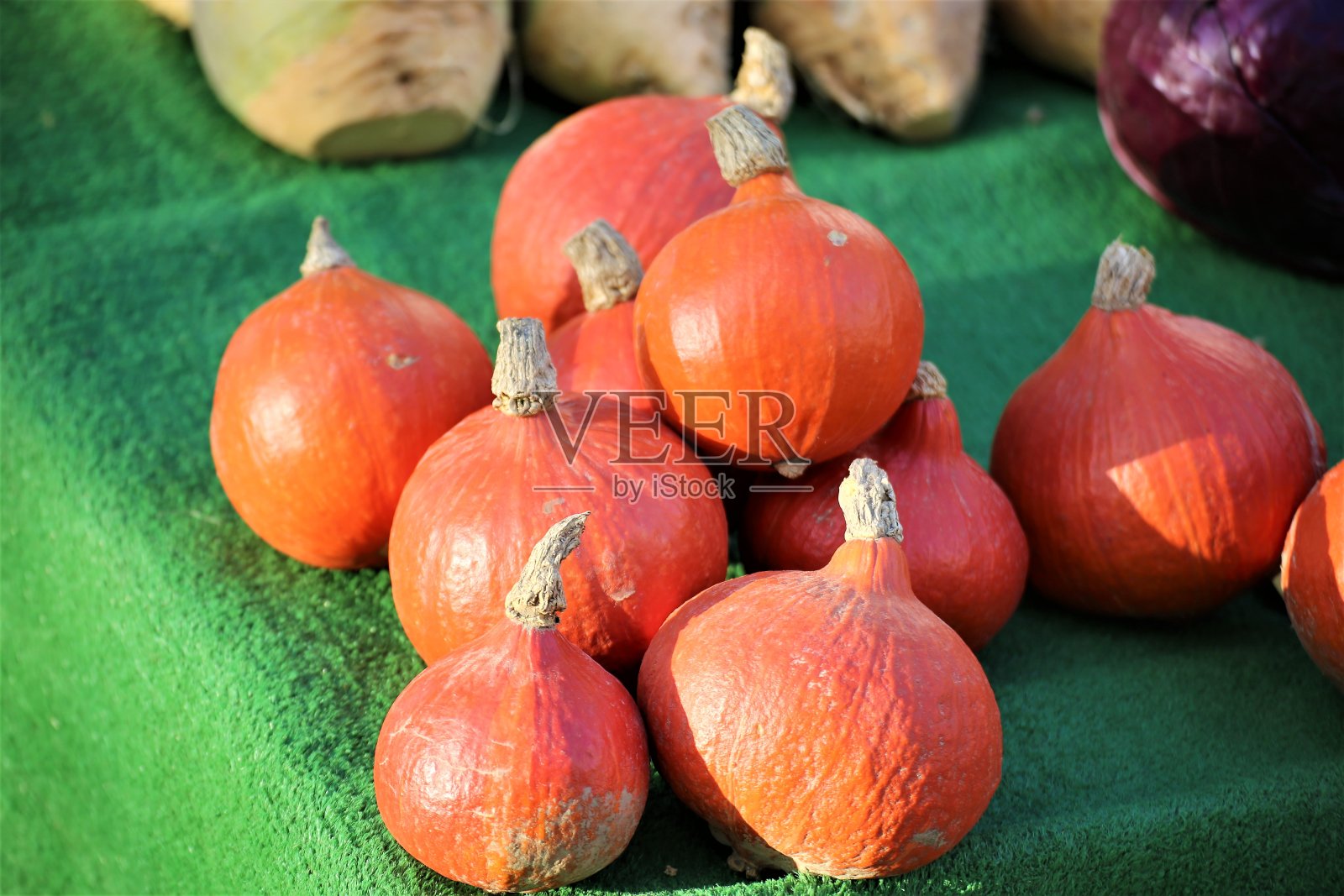 市场上的卷心菜照片摄影图片