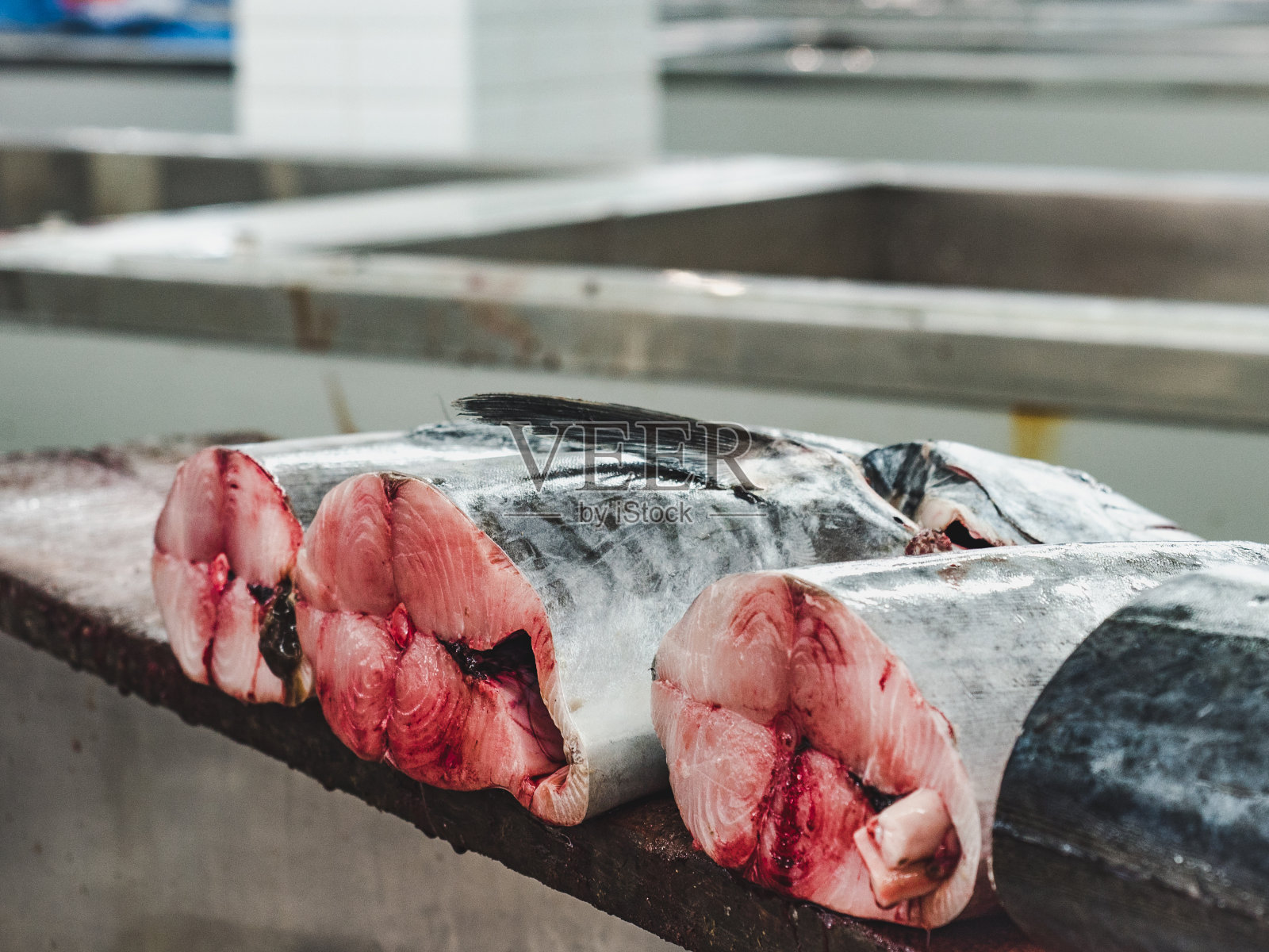 鲜鱼市场。特写镜头照片摄影图片