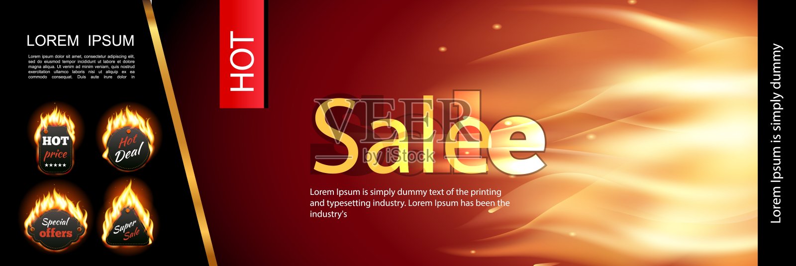 现实的火和火焰概念插画图片素材