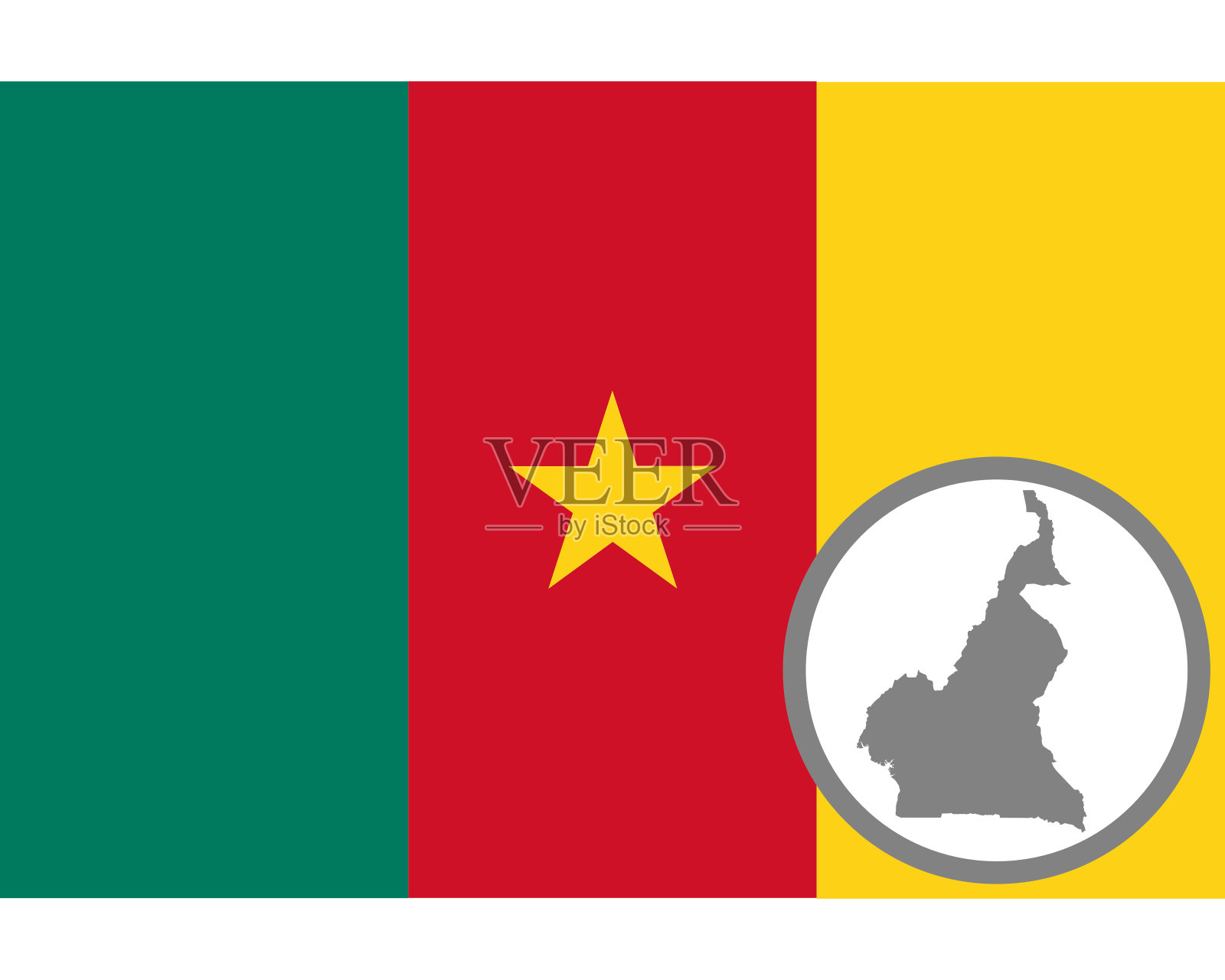 喀麦隆国旗和地图插画图片素材