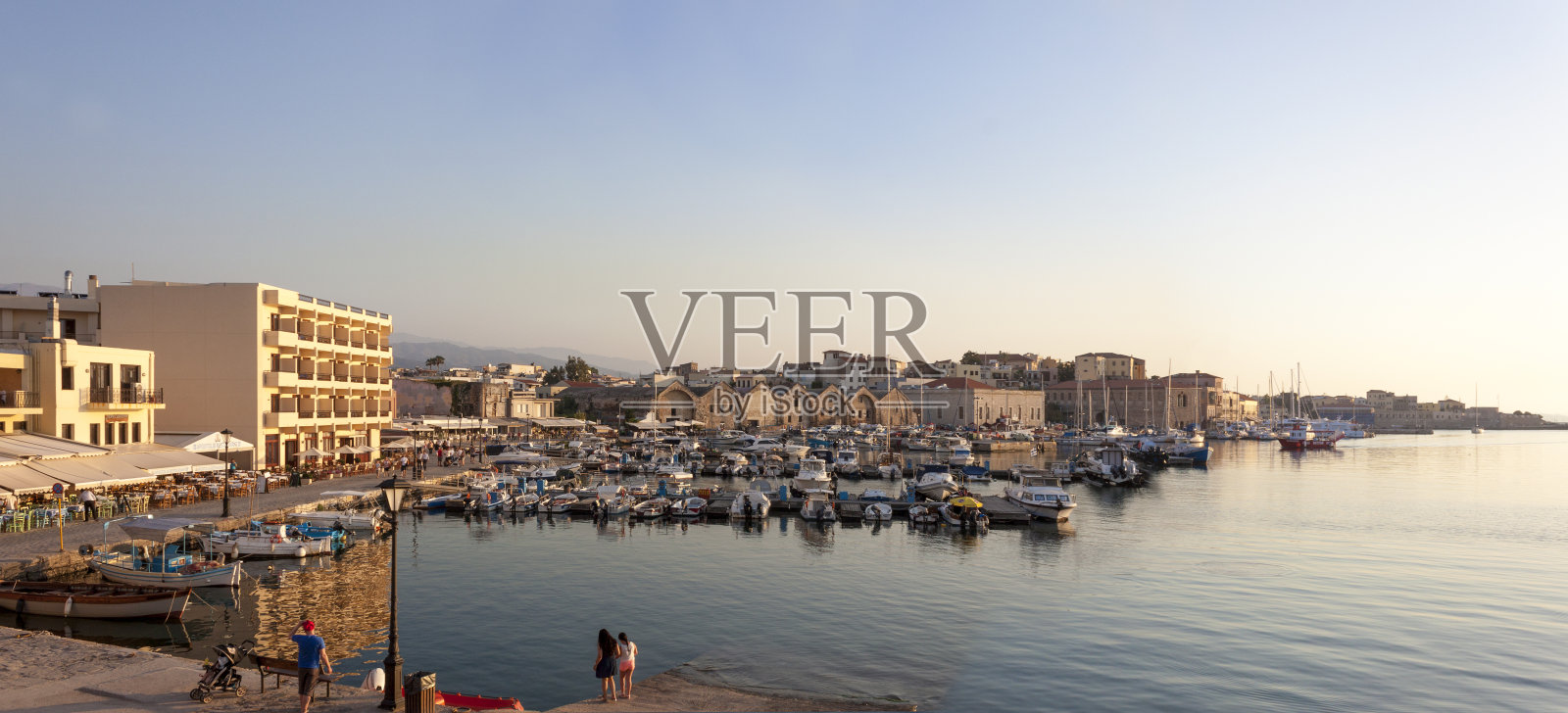 克里特岛的古威尼斯港口查尼亚照片摄影图片