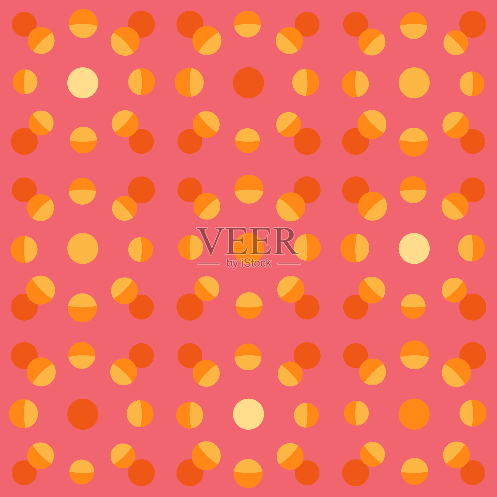 抽象的重复的圈子。矢量斑点无缝模式。插画图片素材