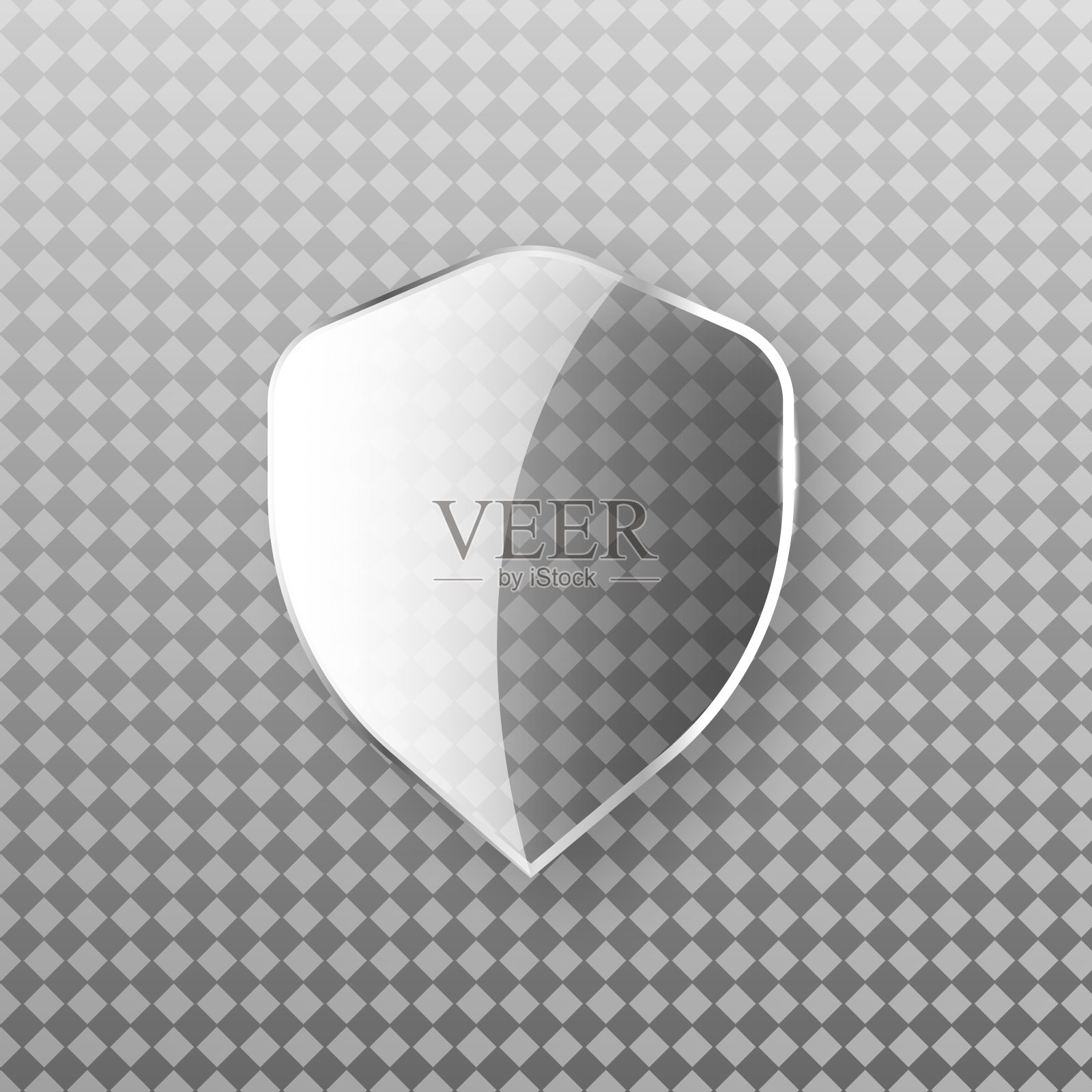 安全玻璃徽章图标。隐私保护旗帜概念。加密符号孤立图插画图片素材