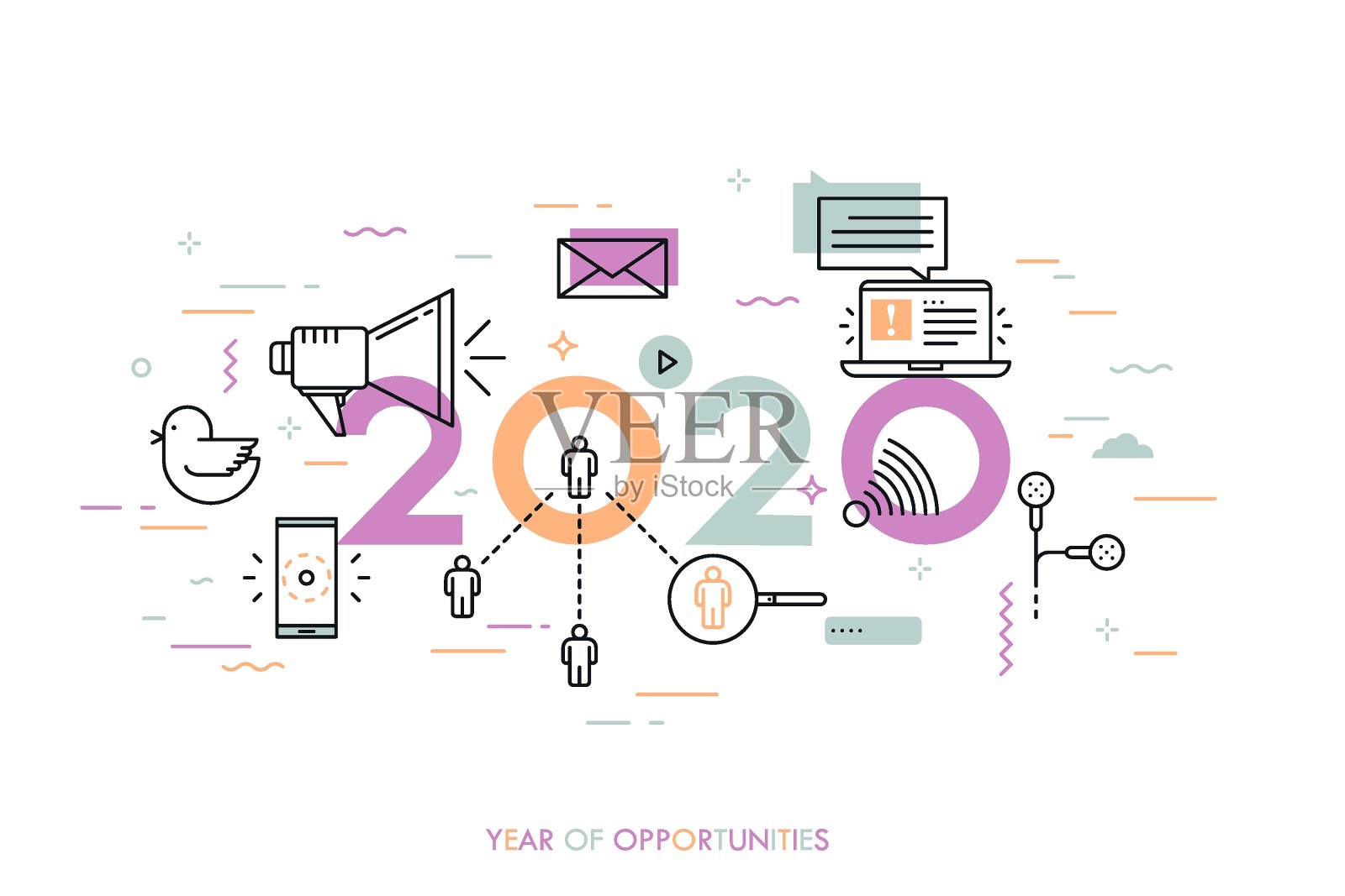 商业和营销图标集插画图片素材