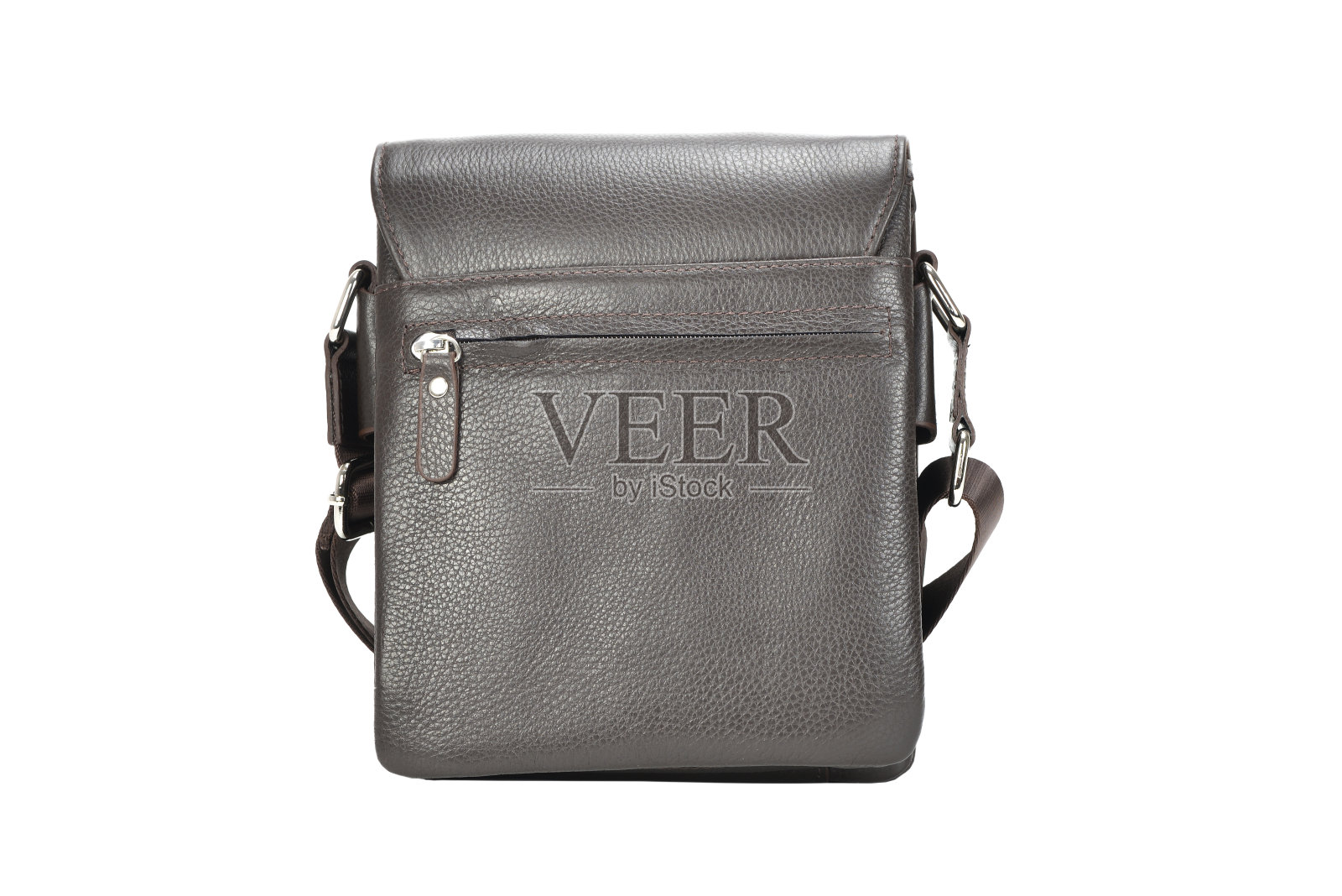 男皮包在工作室白色孤立的背景照片摄影图片