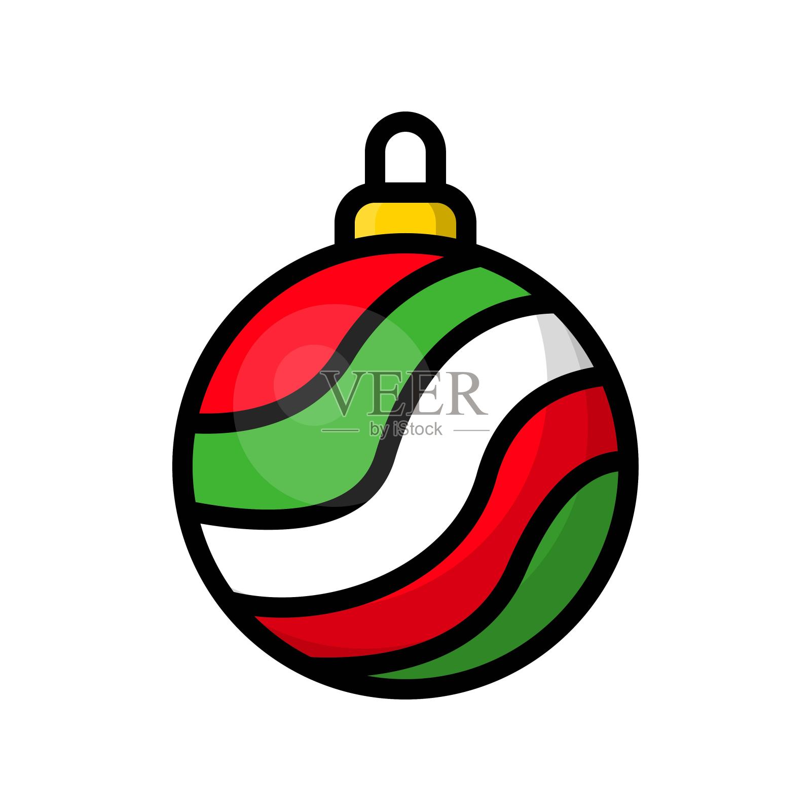 可爱的圣诞球,孤立在白色的背景插画图片素材