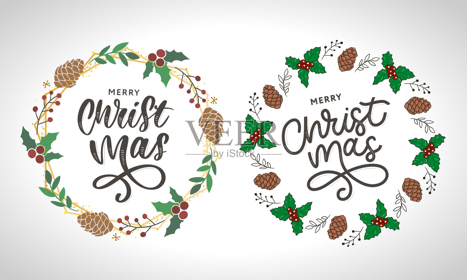 圣诞快乐金灿灿的字母设计。矢量插图EPS 10插画图片素材