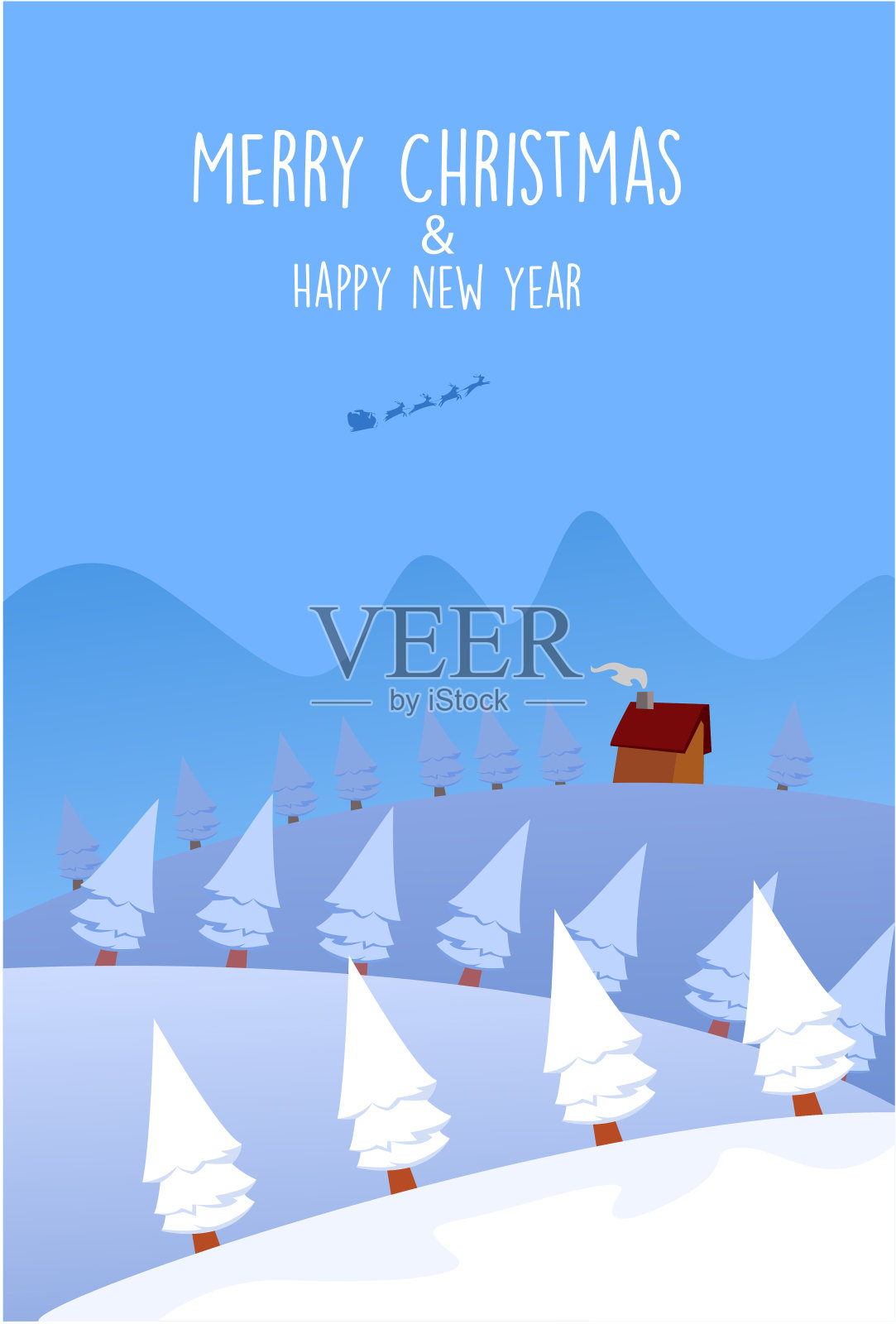 冬季圣诞节背景矢量插图设计模板素材