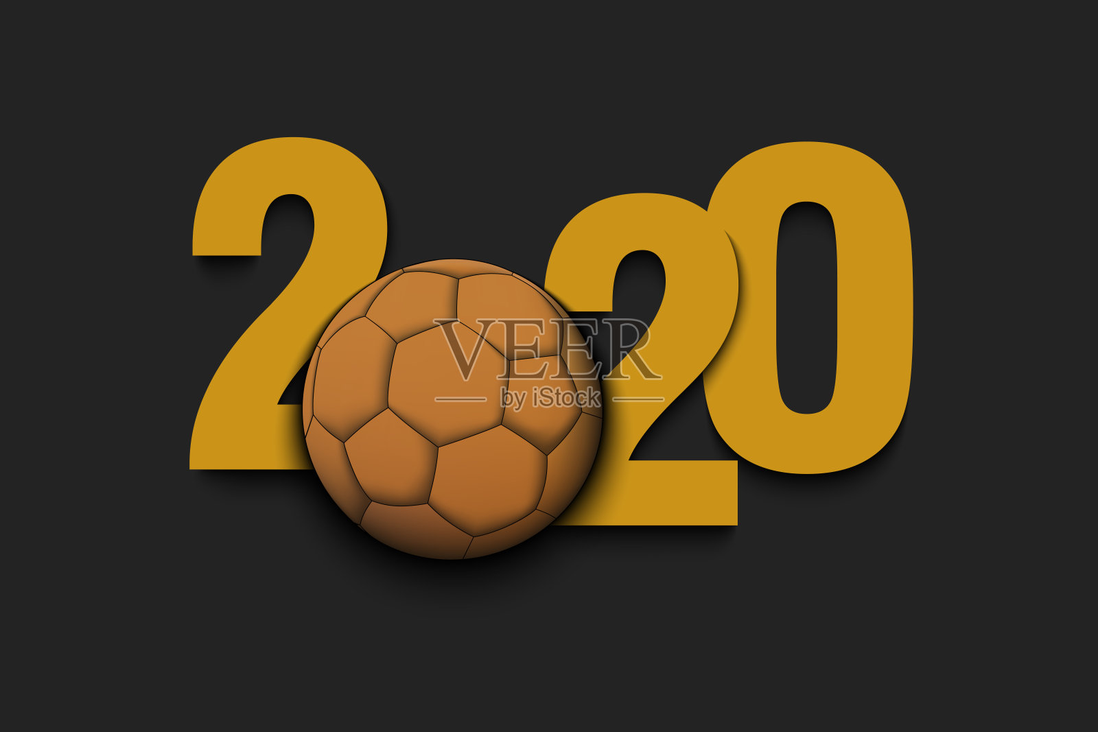 新年数字2020和手球插画图片素材