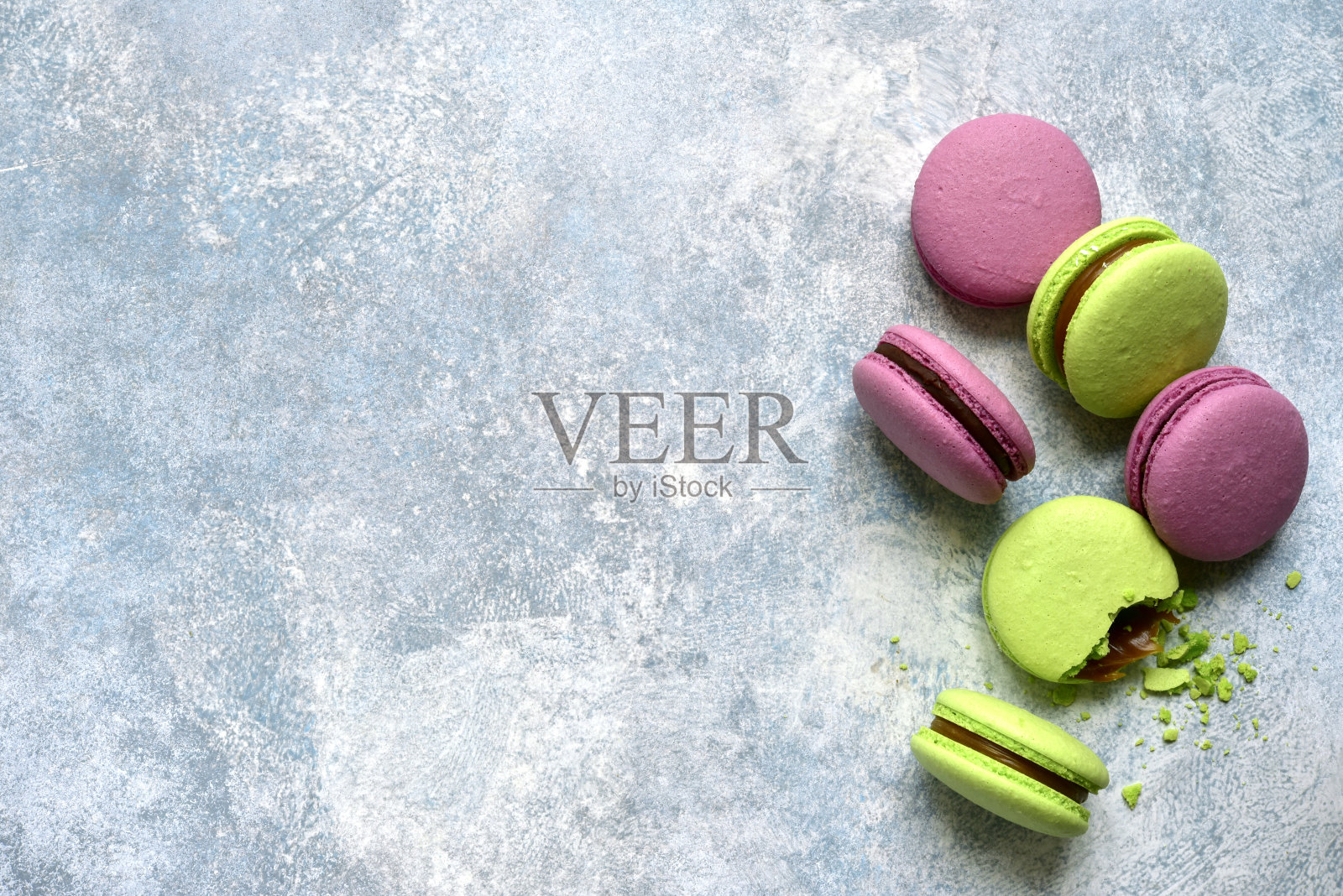 自制法式杏仁饼干马卡龙照片摄影图片